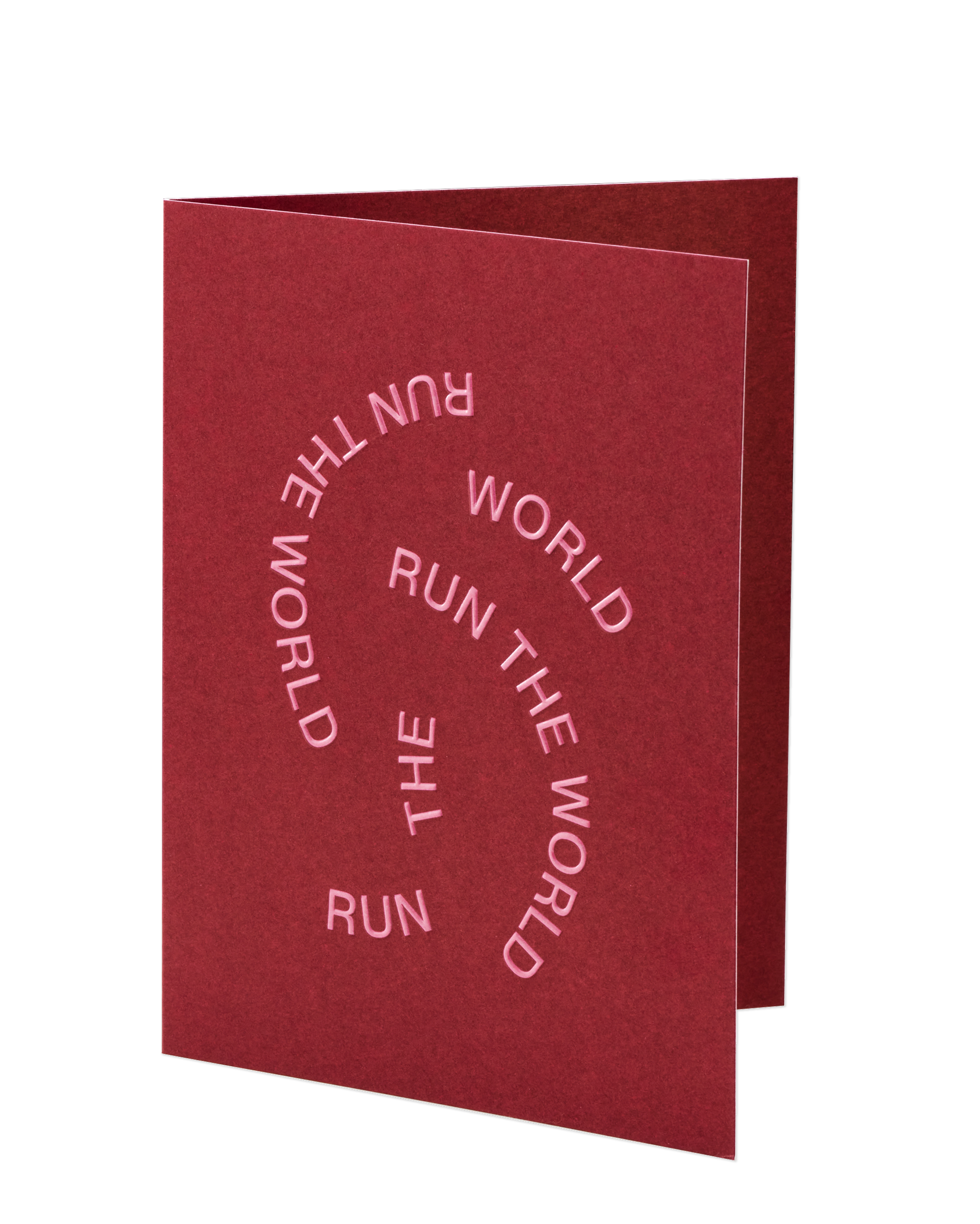 The 'Run the World' card slightly opened