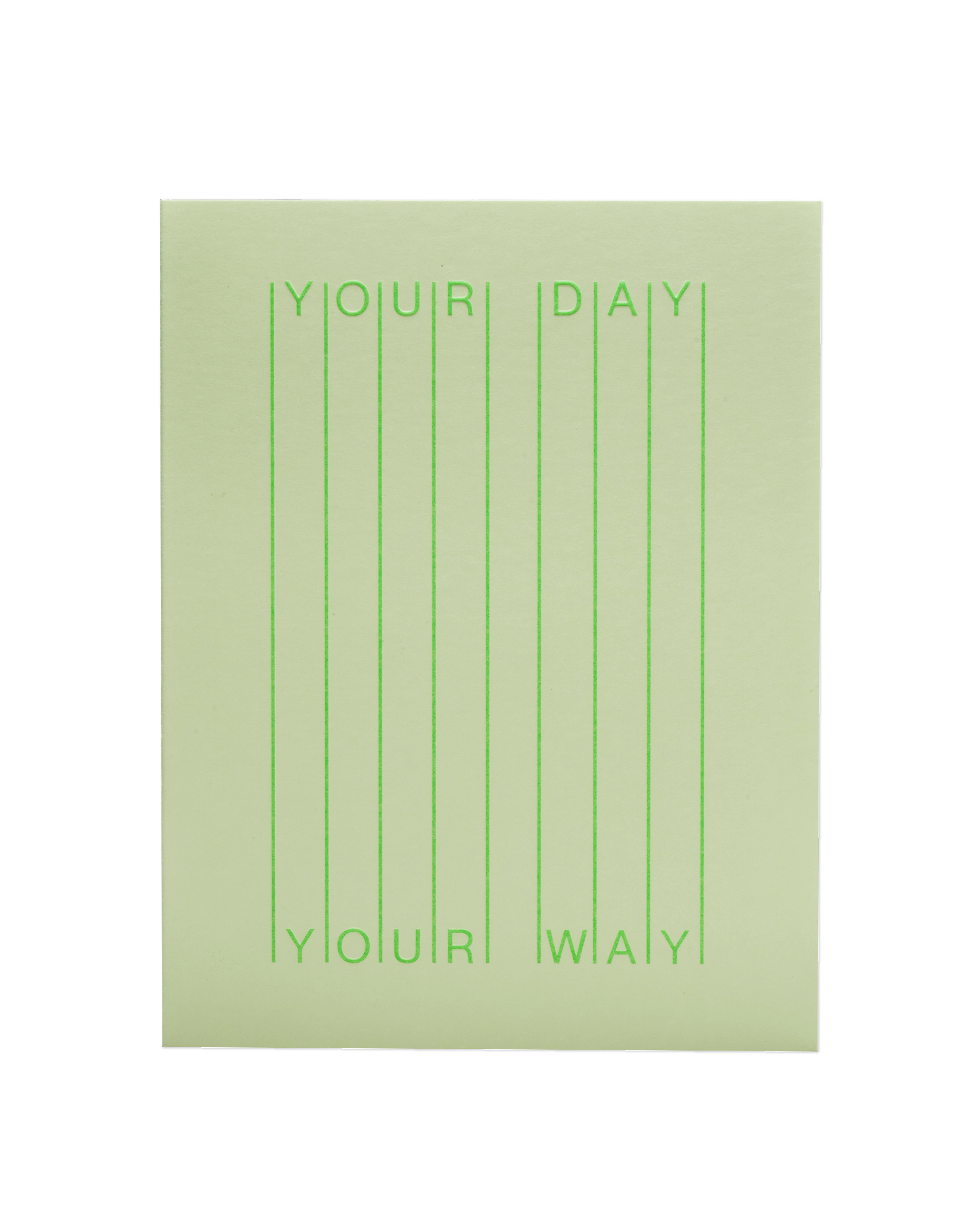 The front of the 'Your Day Your Way' card