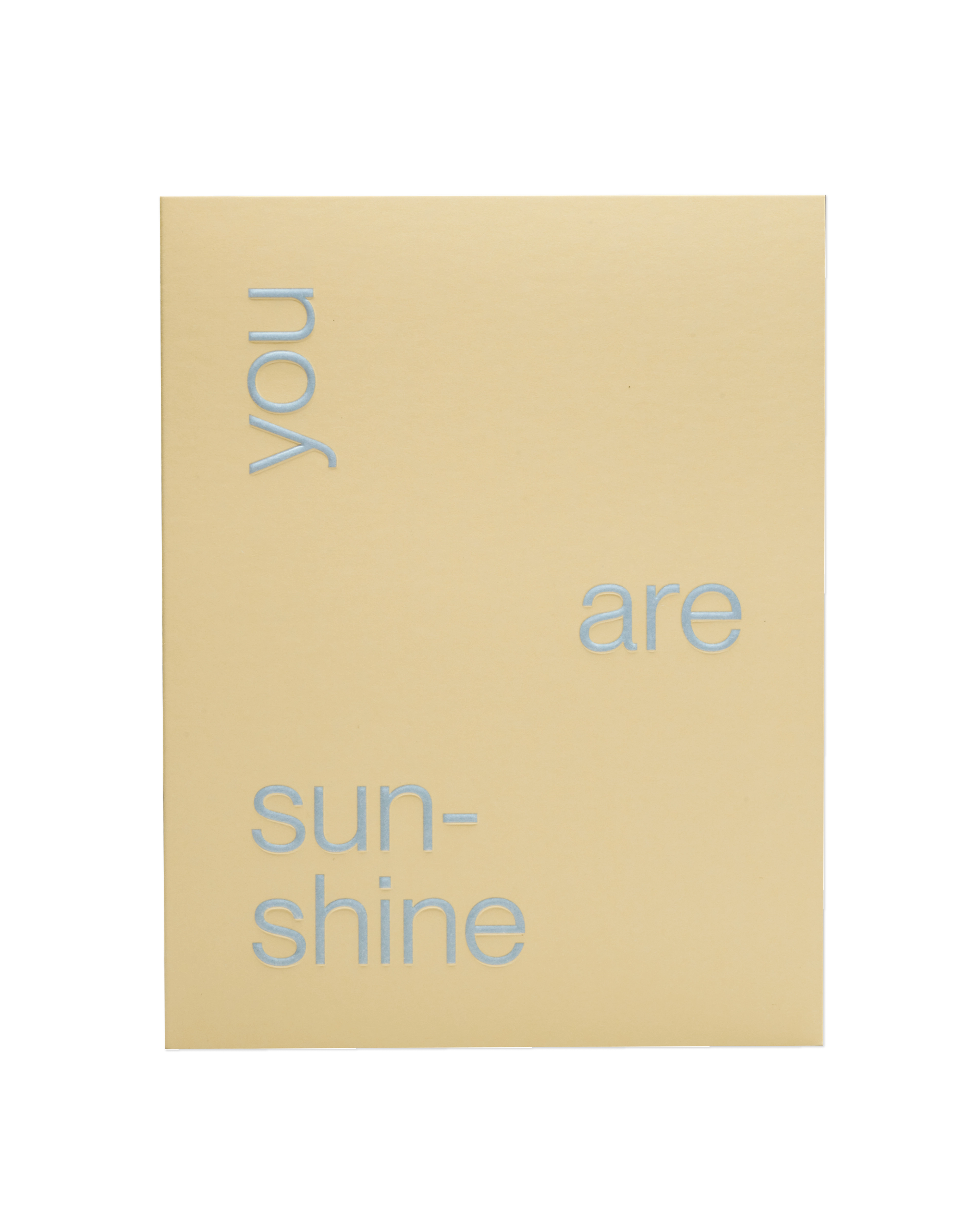 The front of the 'You are sunshine' card