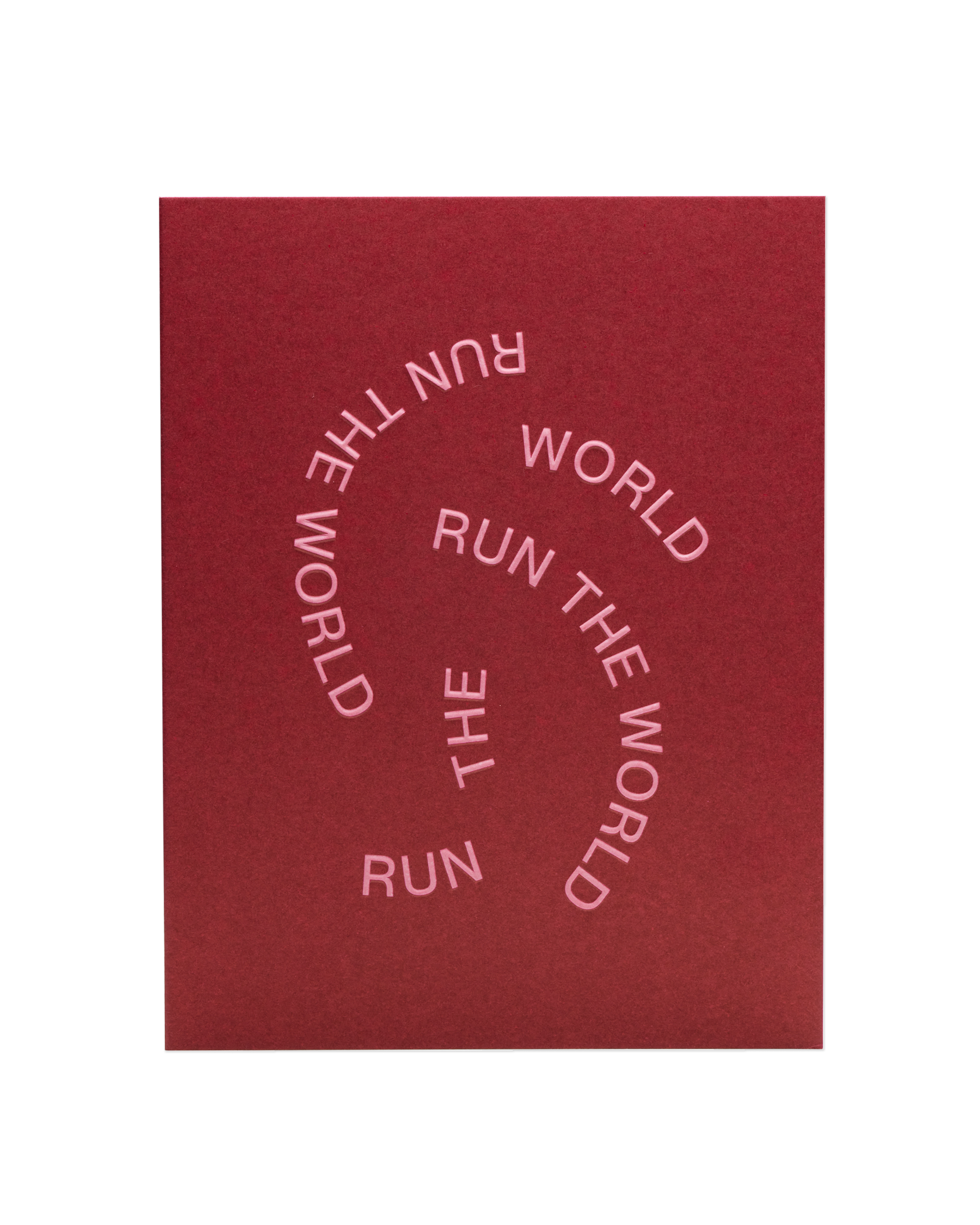 The front of the 'Run the World' card