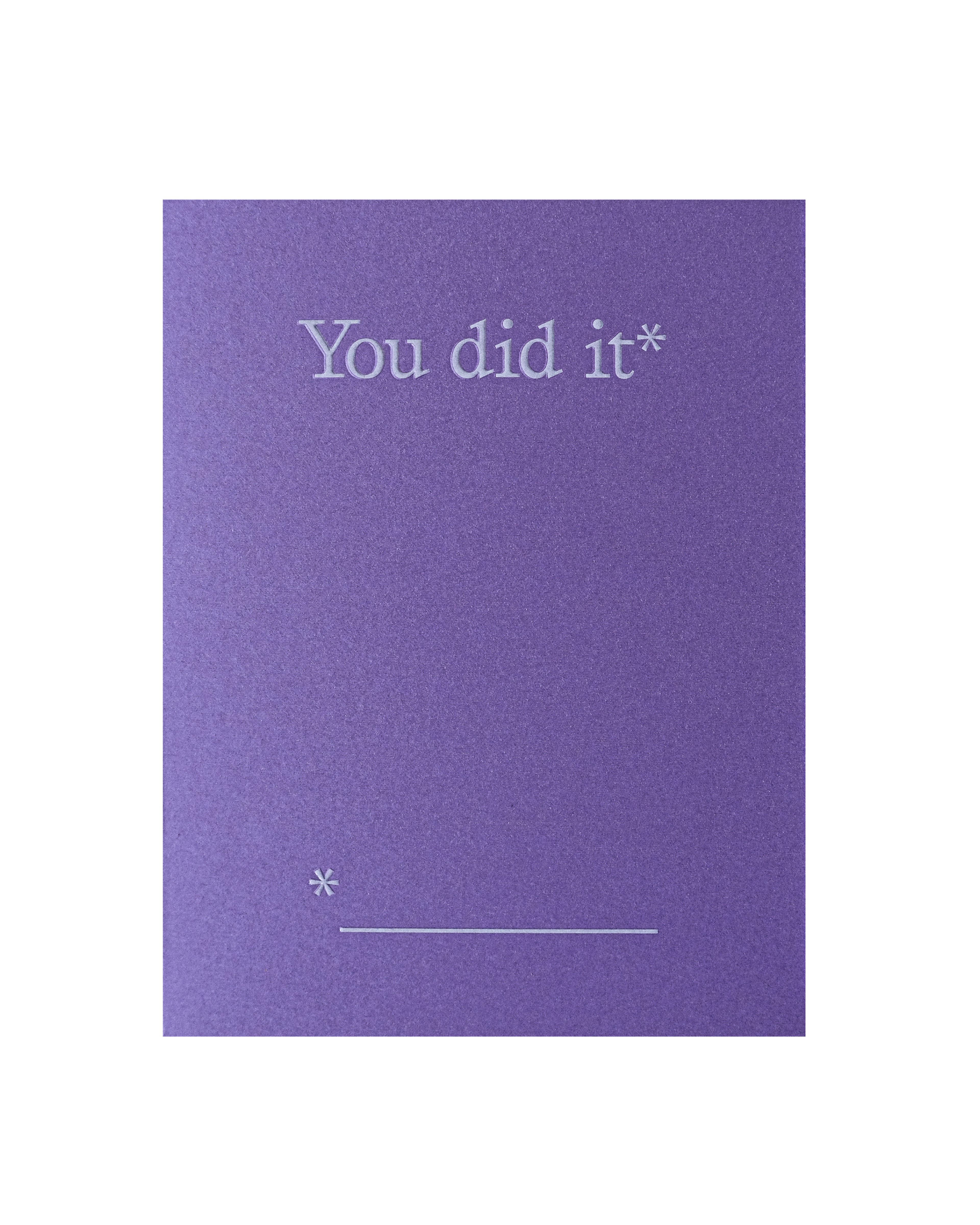 Front view of greeting card