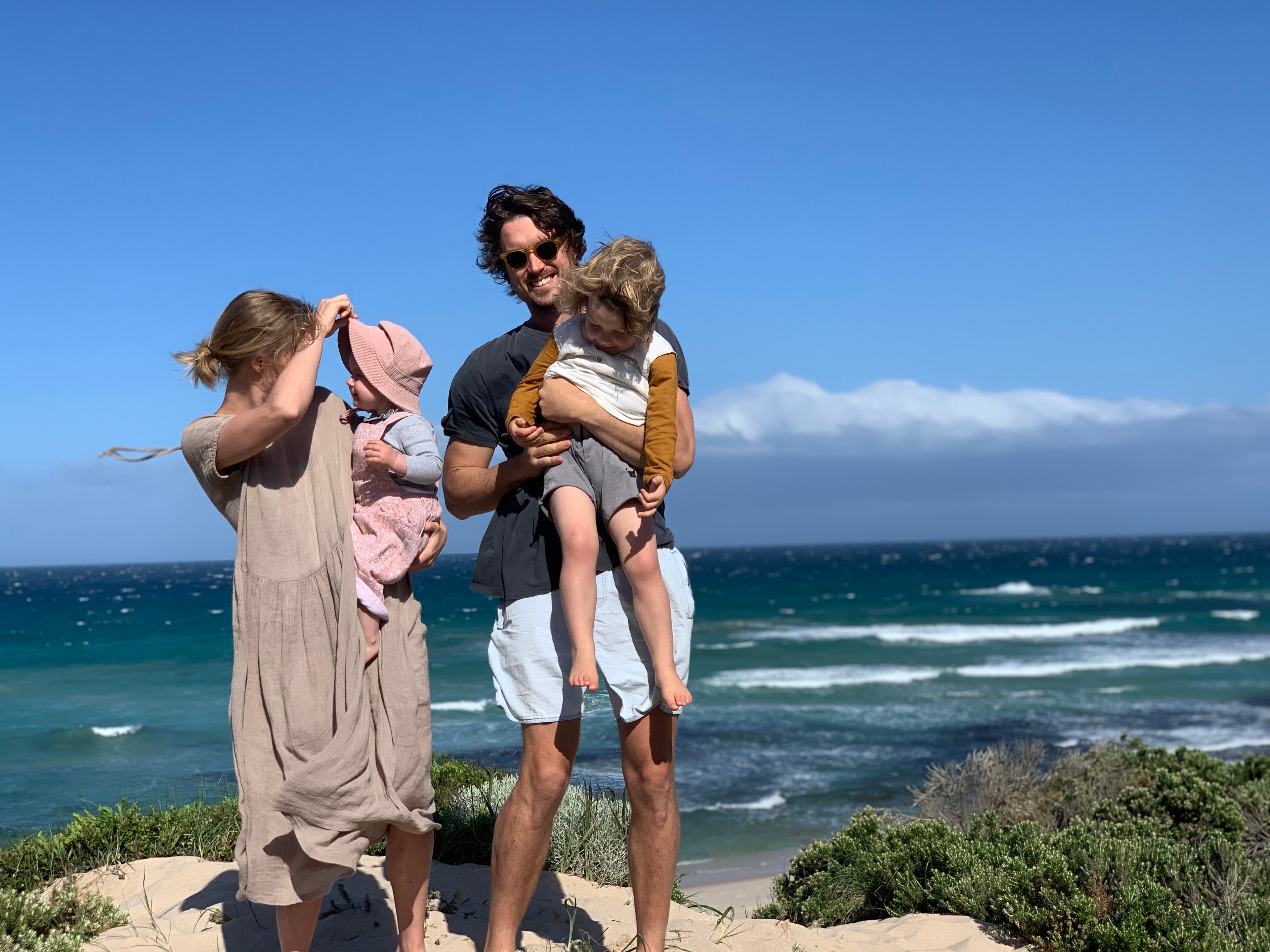 family photo on beach