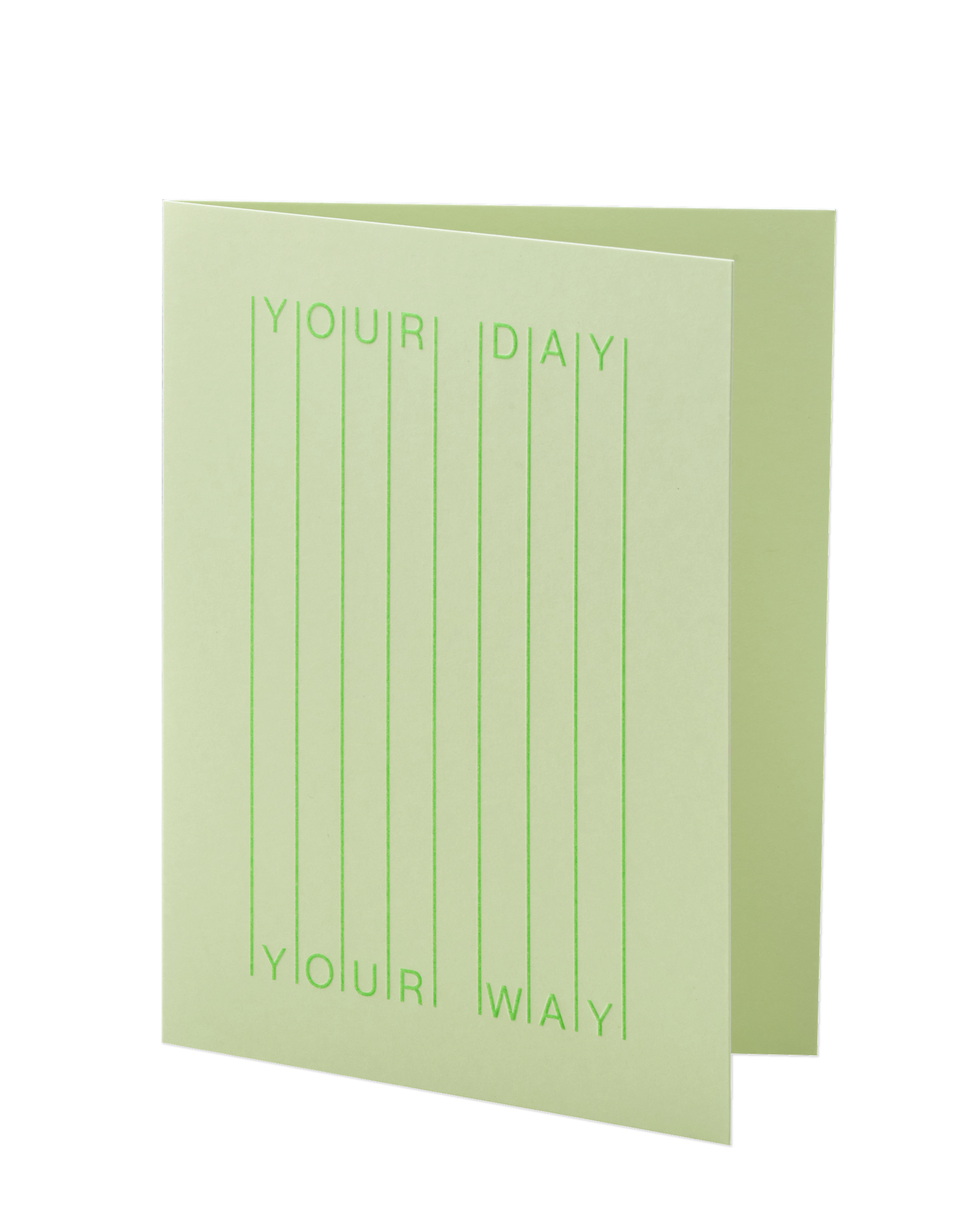 The 'Your Day Your Way' card slightly opened