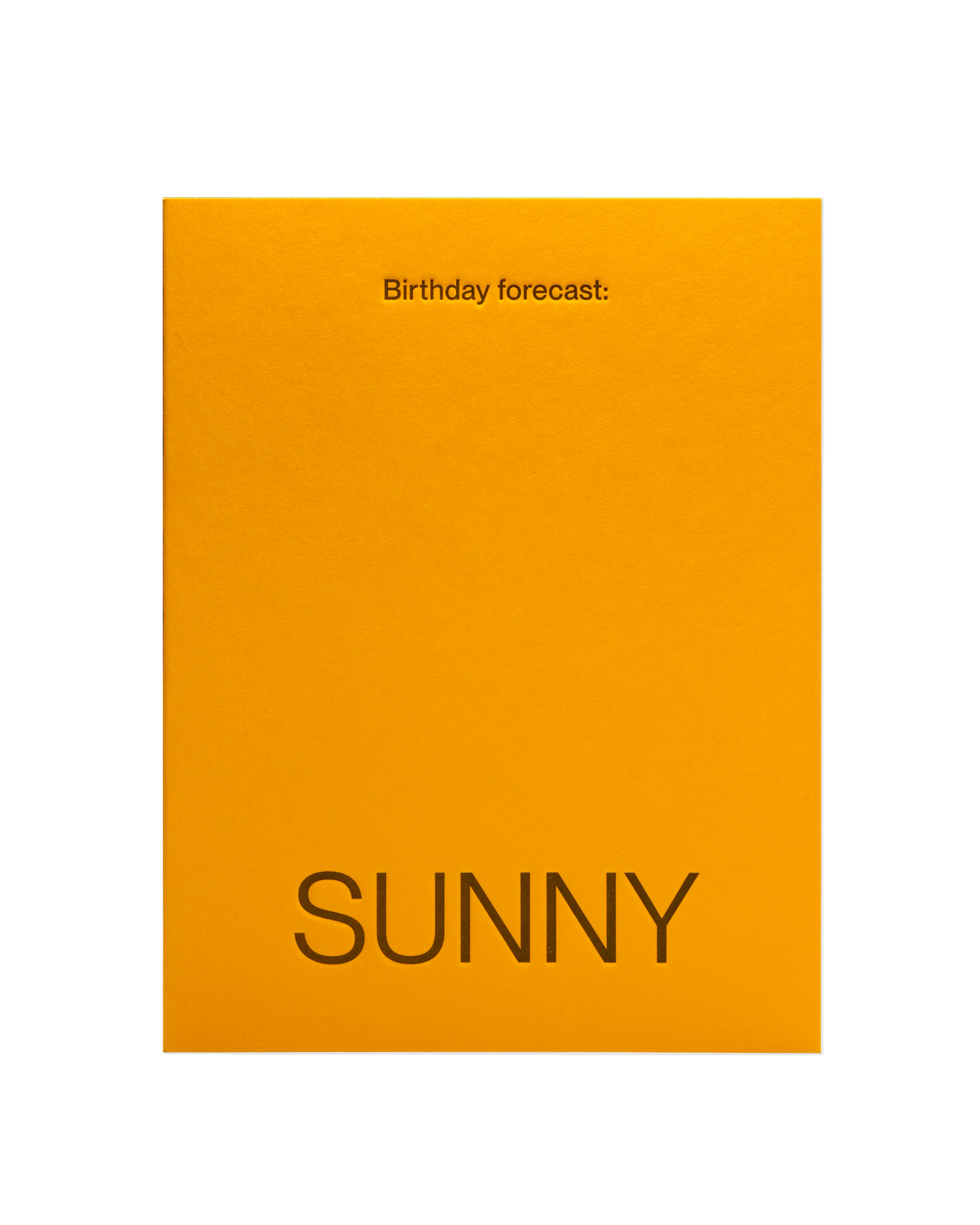 The front of the 'Sunny' card