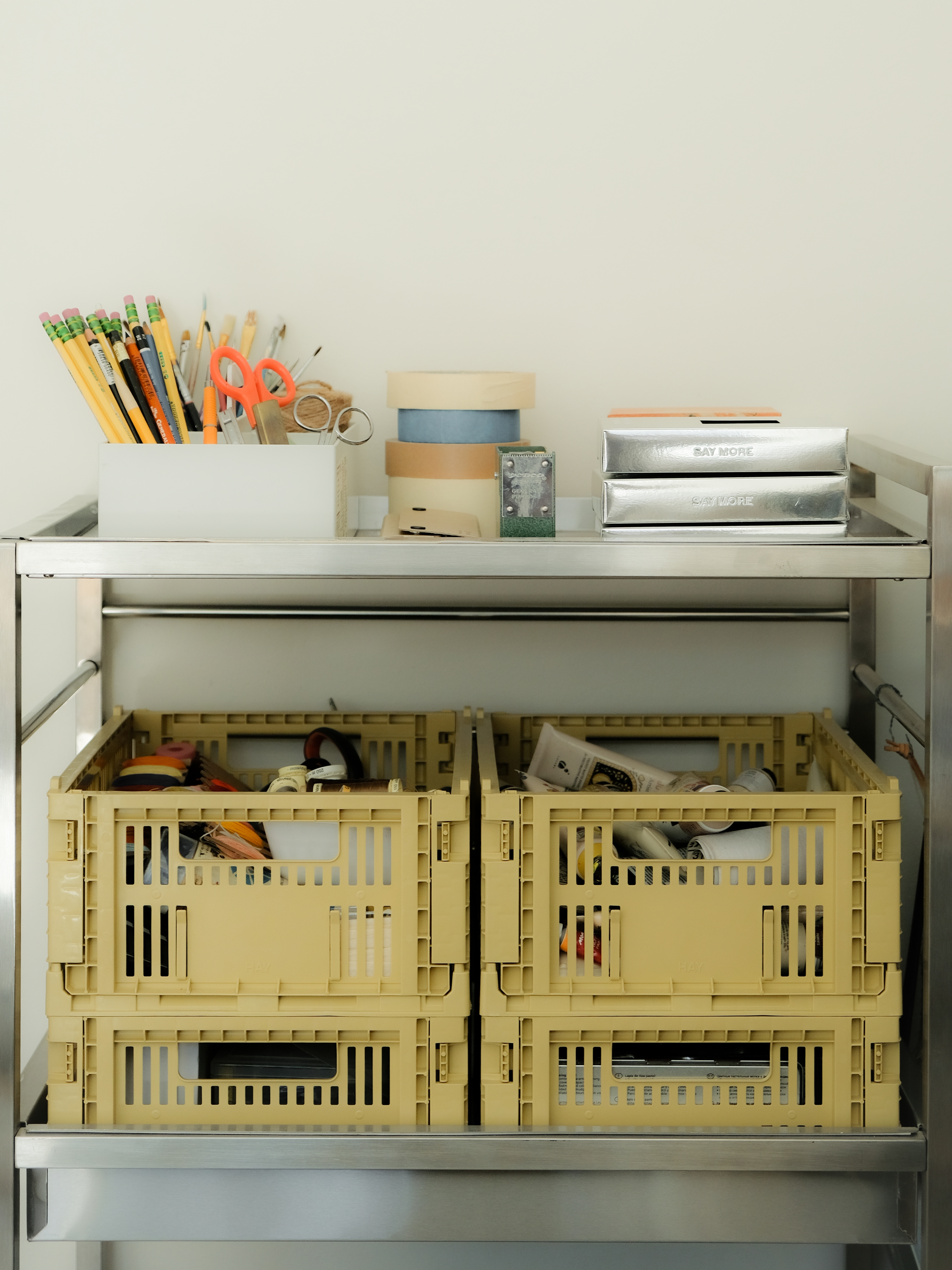 A workstation with a stack of Short Talk packs