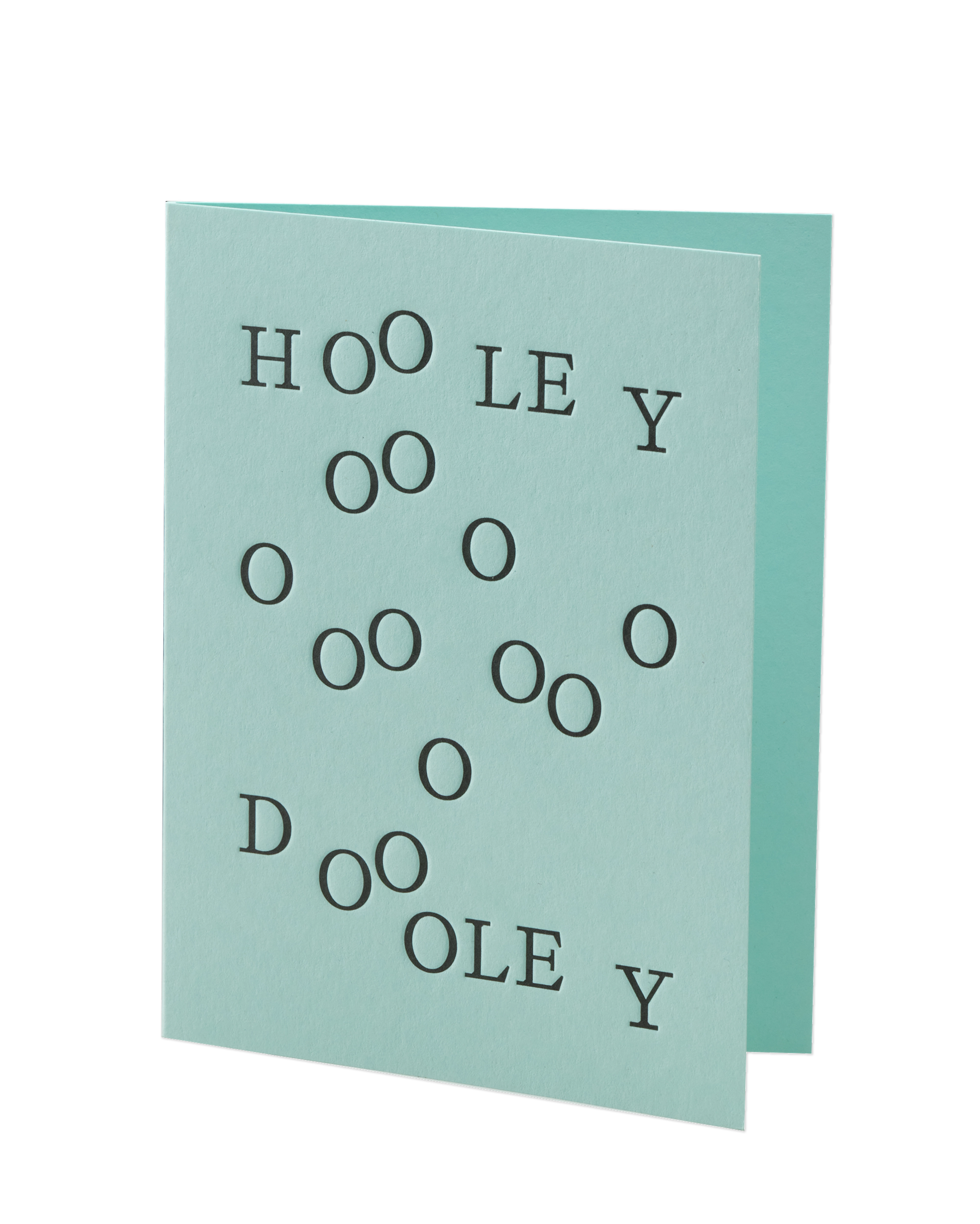 The 'Hooley Dooley' card slightly opened