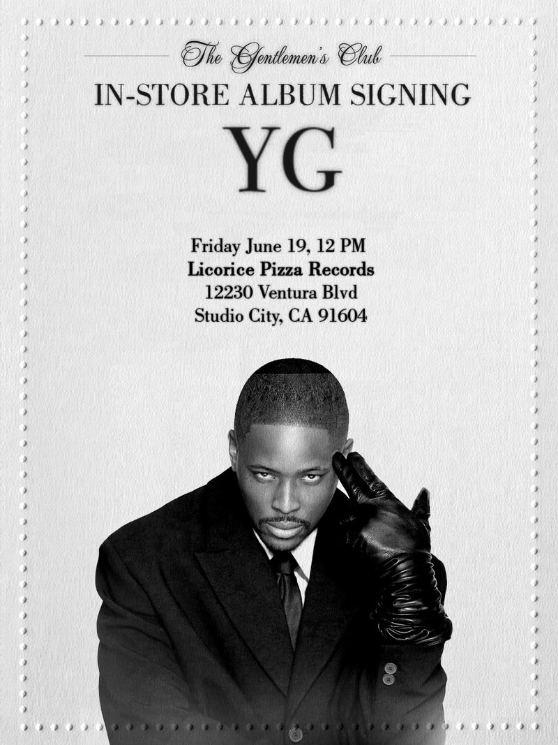 YG In-Store Album Signing: The Gentlemen’s Club