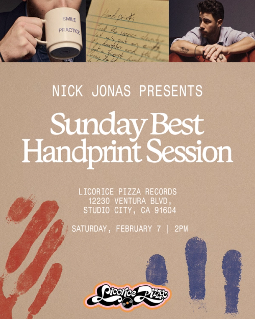 Nick Jonas Sunday Best Handprint Session
