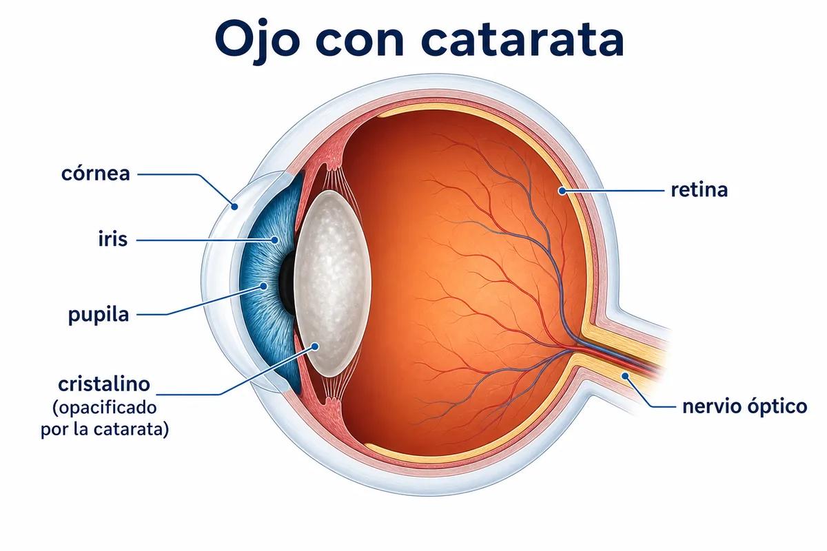La revisión visual periódica permite identificar indicios de cataratas de forma temprana. Exploración visual para detectar signos compatibles con cataratas en Jaén