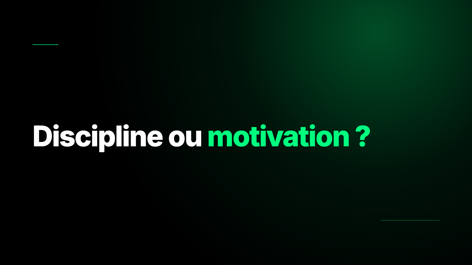 Discipline > motivation