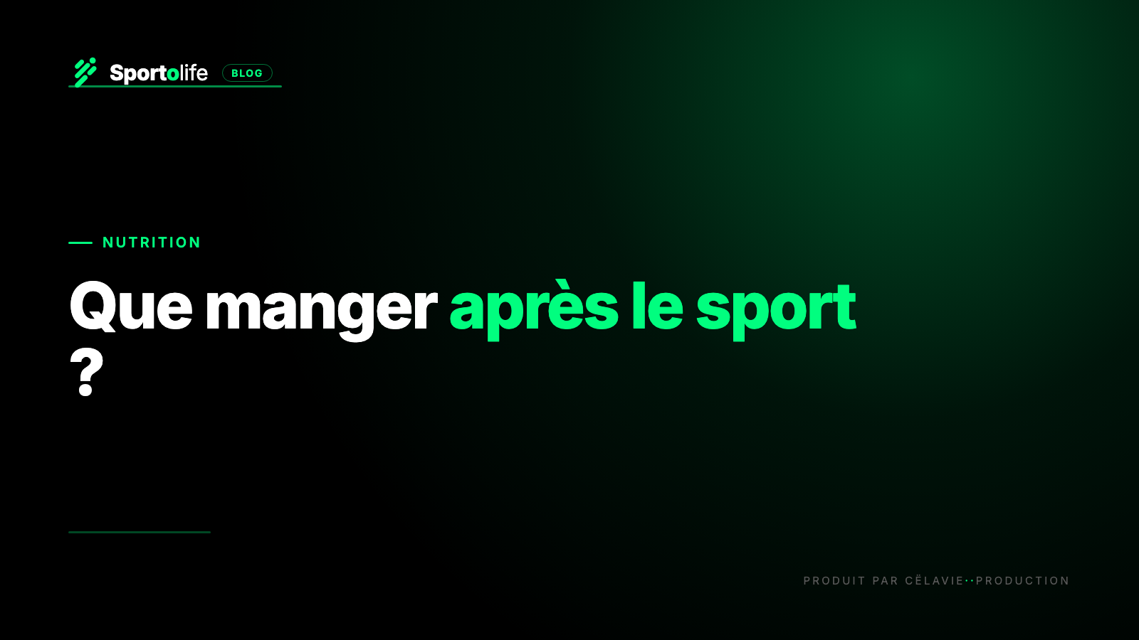 Repas après le sport