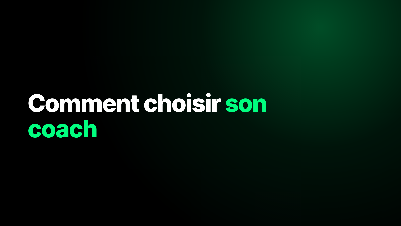 Comment choisir son coach
