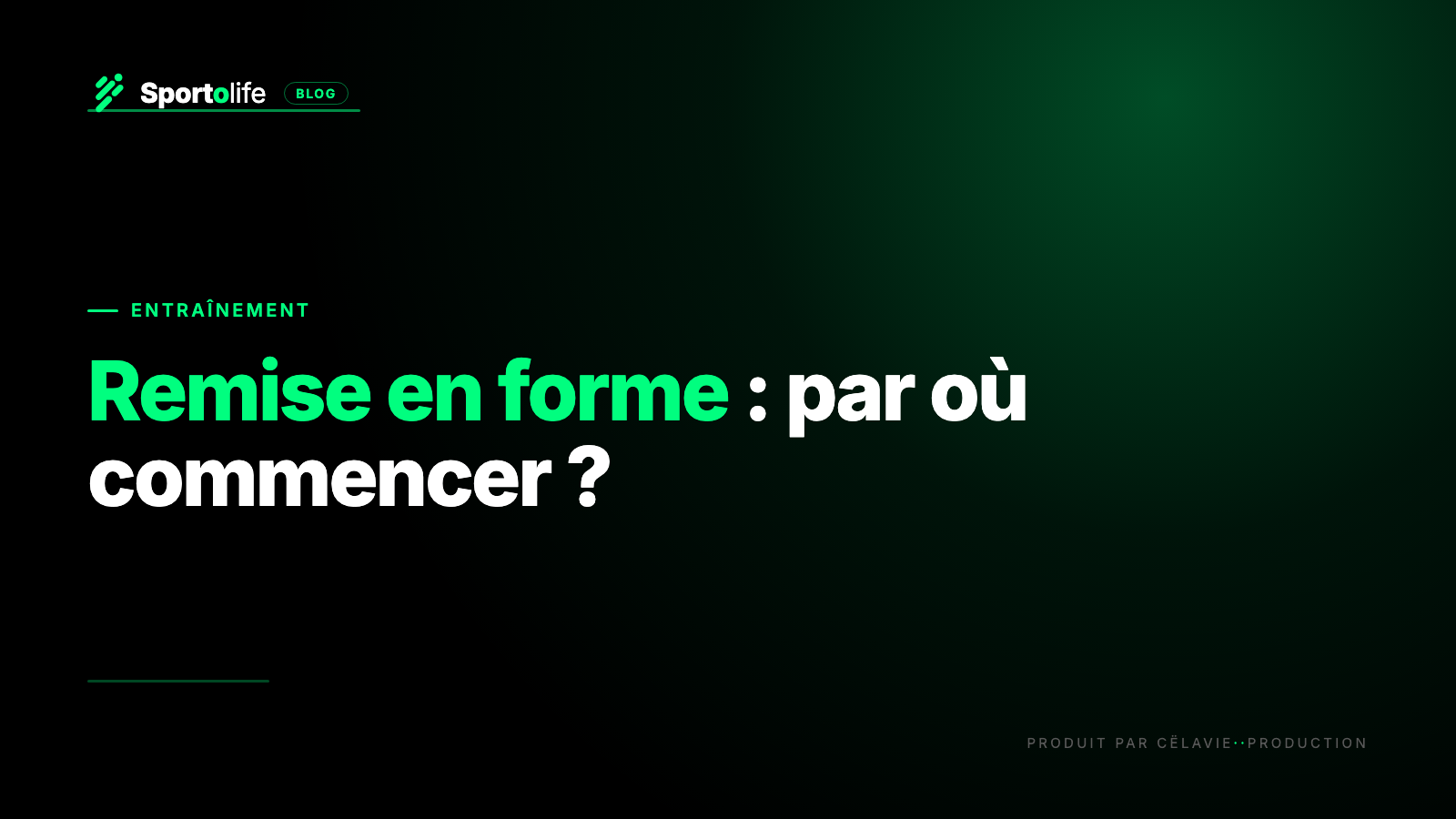 Reprise du sport en douceur