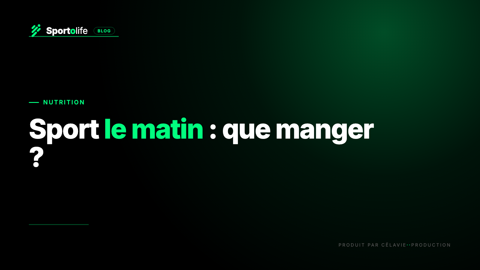 Petit-déjeuner avant sport matinal