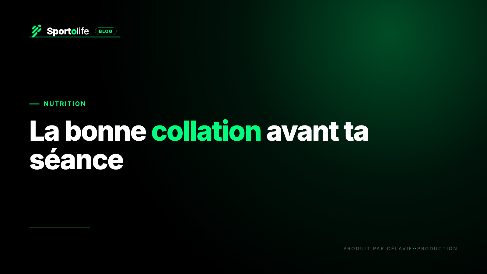 Collation avant le sport