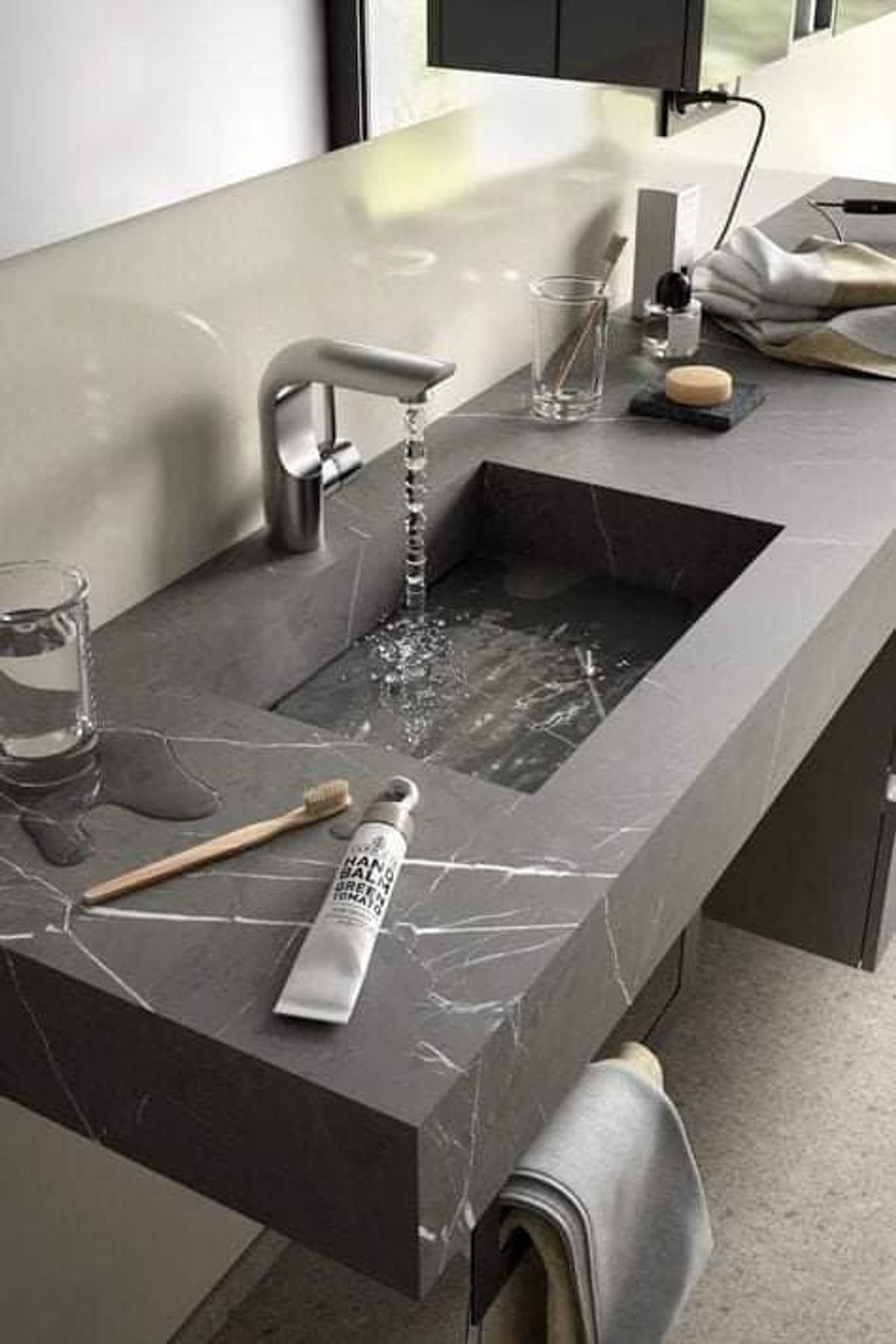 Concrete-look basin