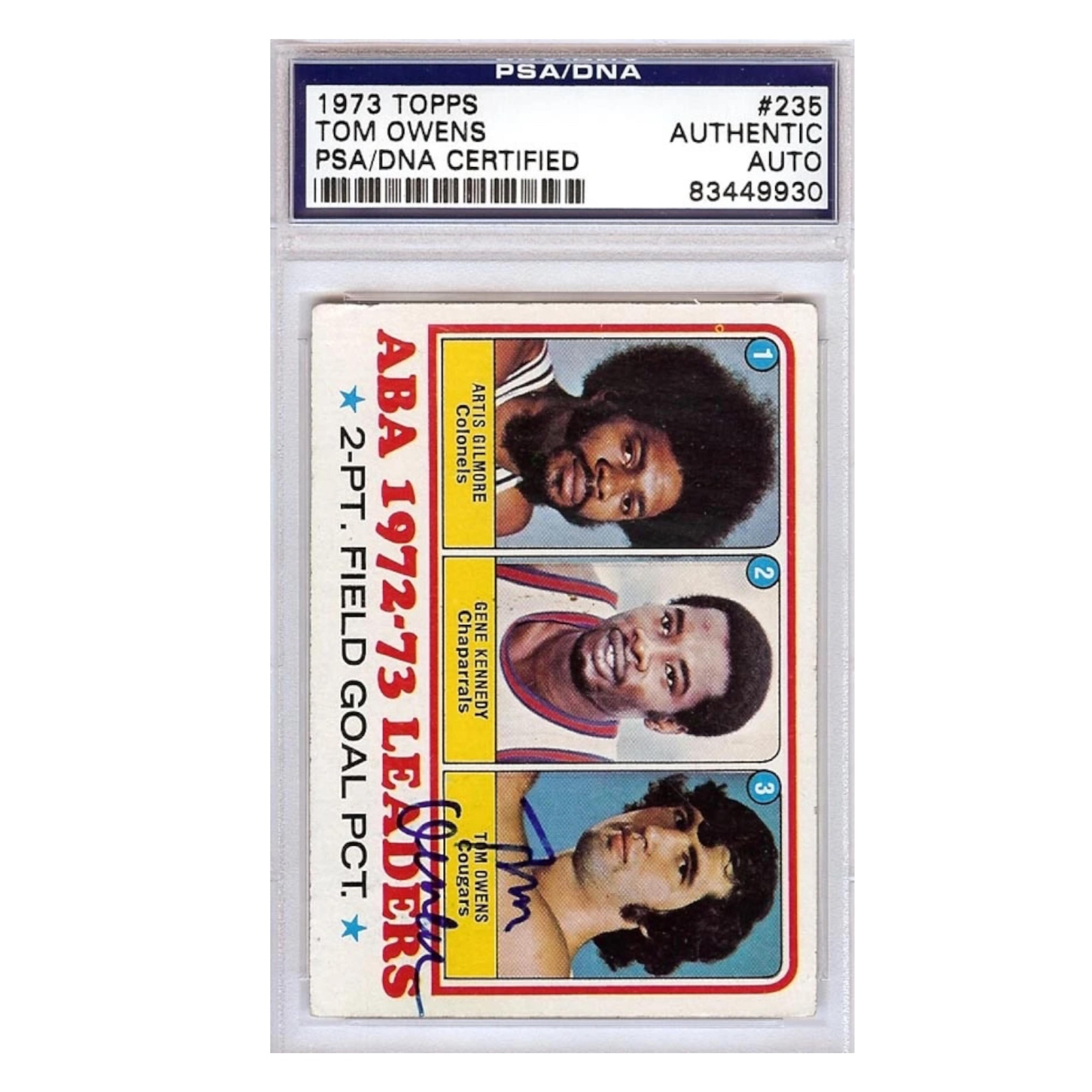 Tom Owens – Signerat Topps basketkort #235 från 1973 | Carolina Cougars | PSA/DNA