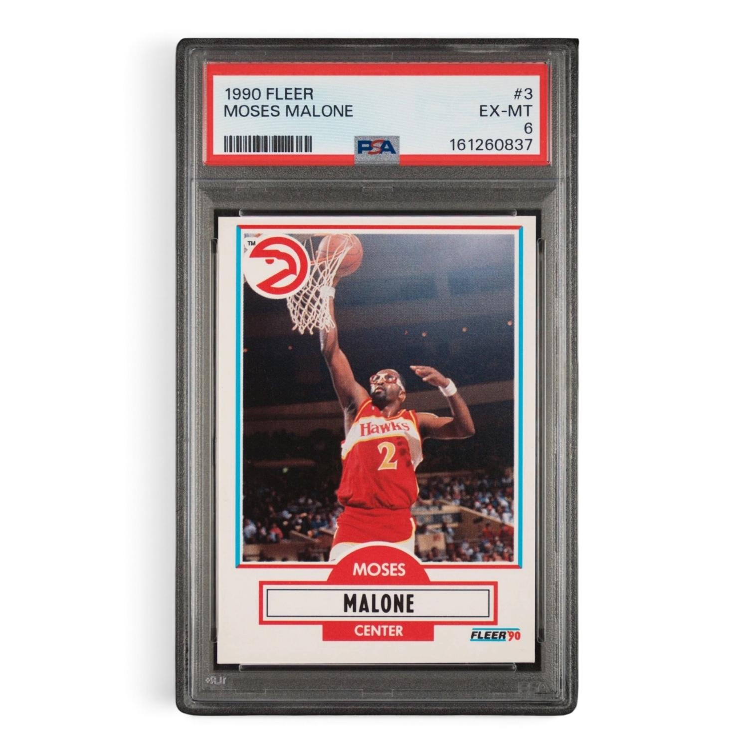 1990 Fleer #3 Moses Malone – PSA 6