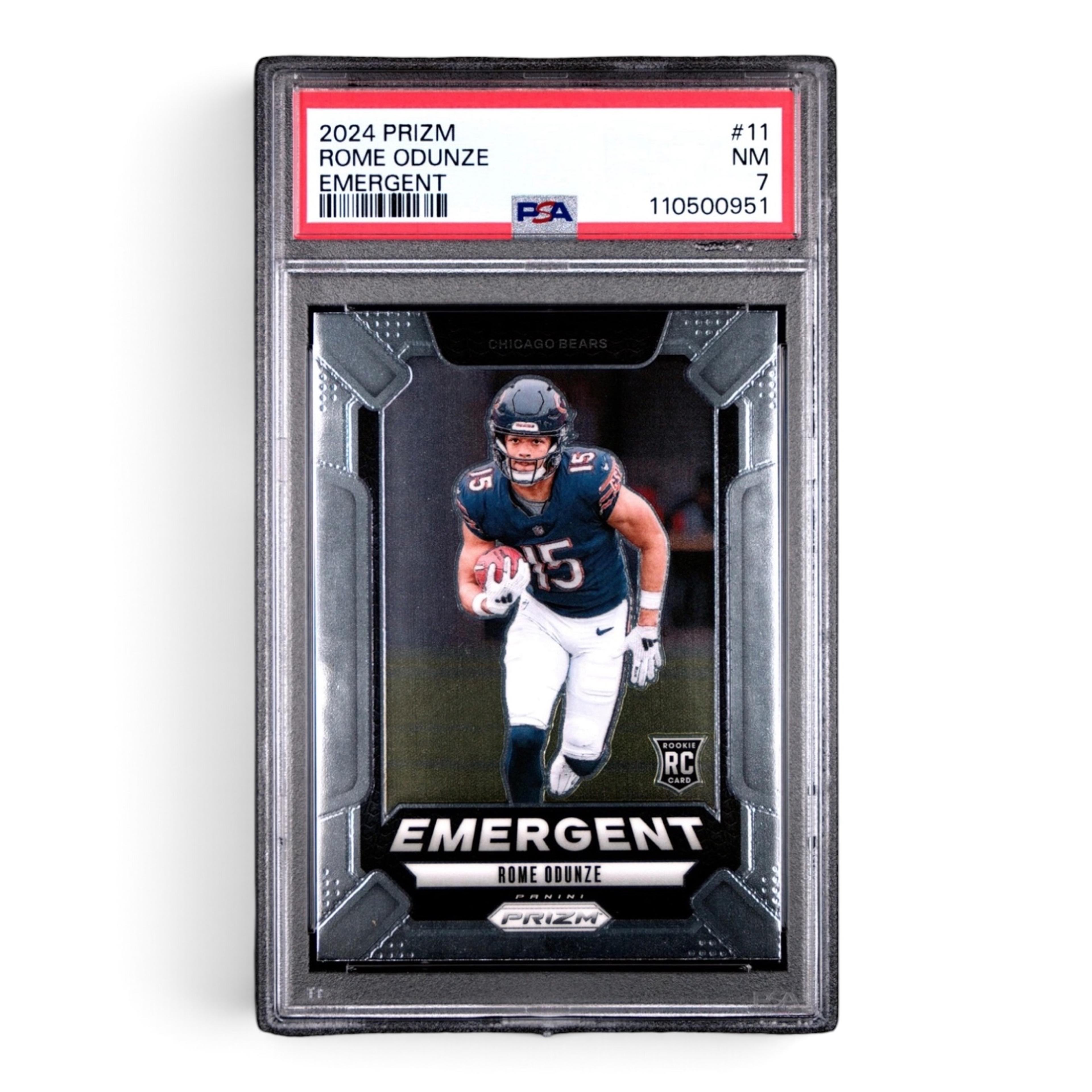 2024 Panini Prizm Emergent #11 Rome Odunze Rookie RC – PSA 7