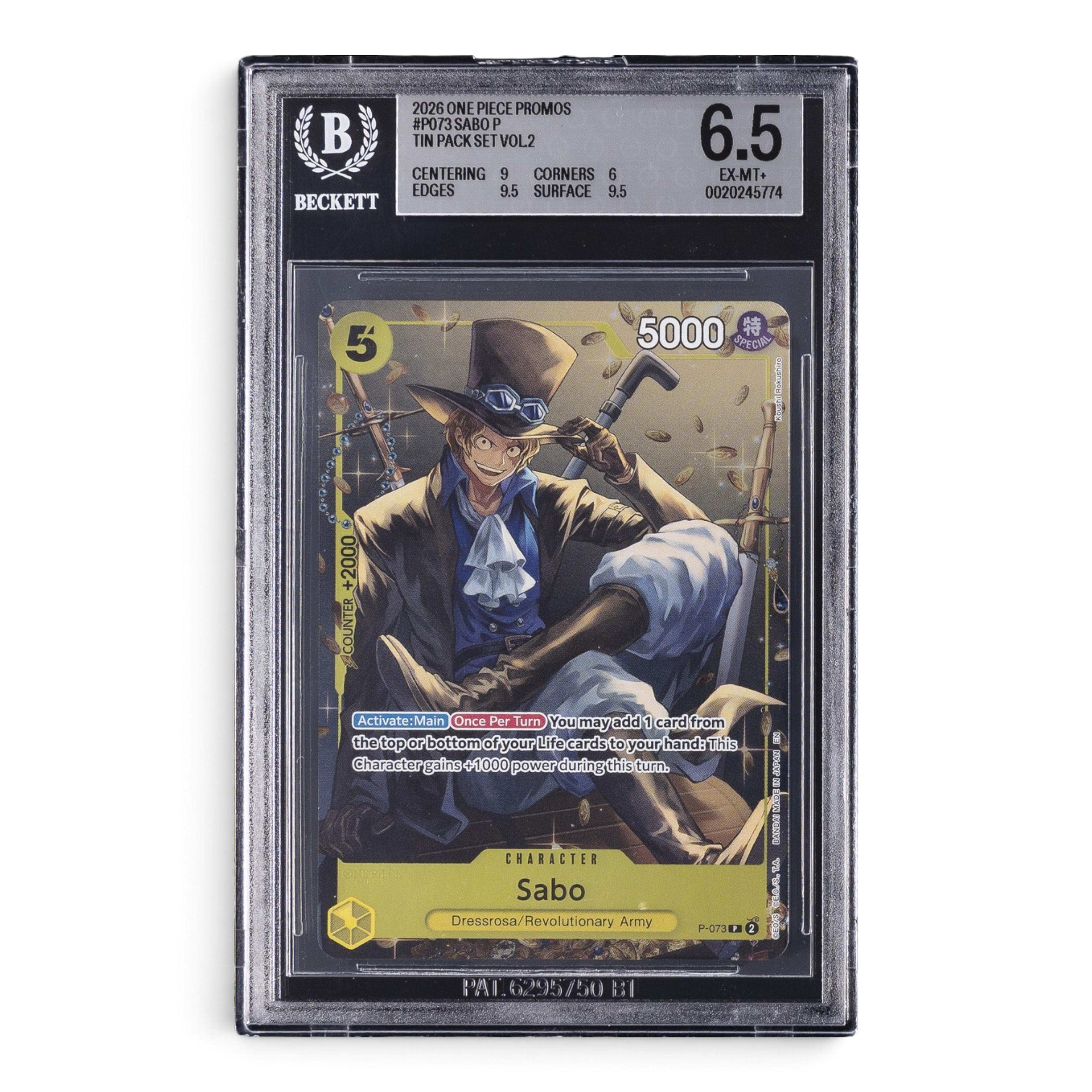 One Piece 2026 Promo Tin Pack Set Vol. 2 #P073 Sabo – BGS 6,5