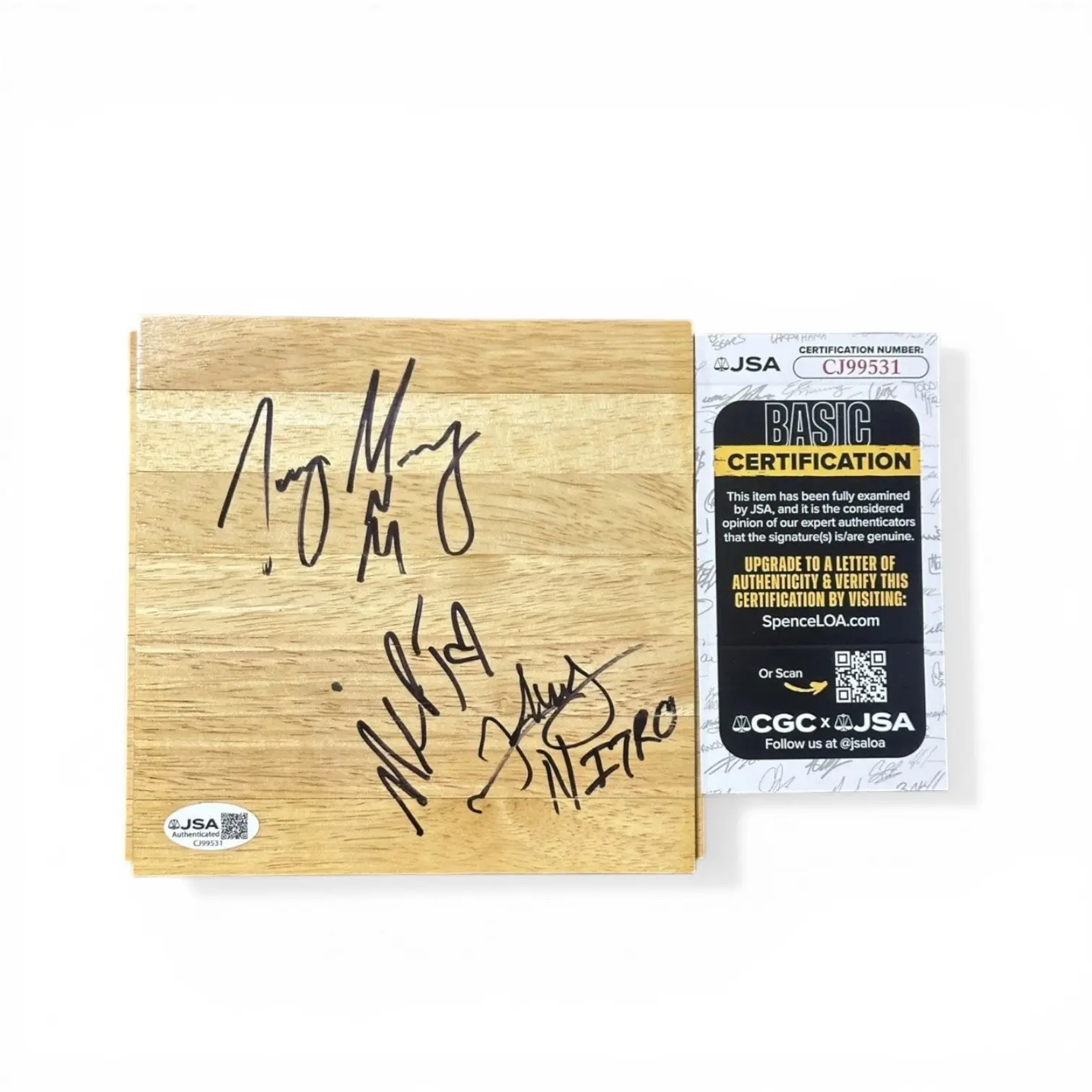 WWE MNM Autografer Johnny Nitro, Joey Mercury & Melina JSA Certifierad