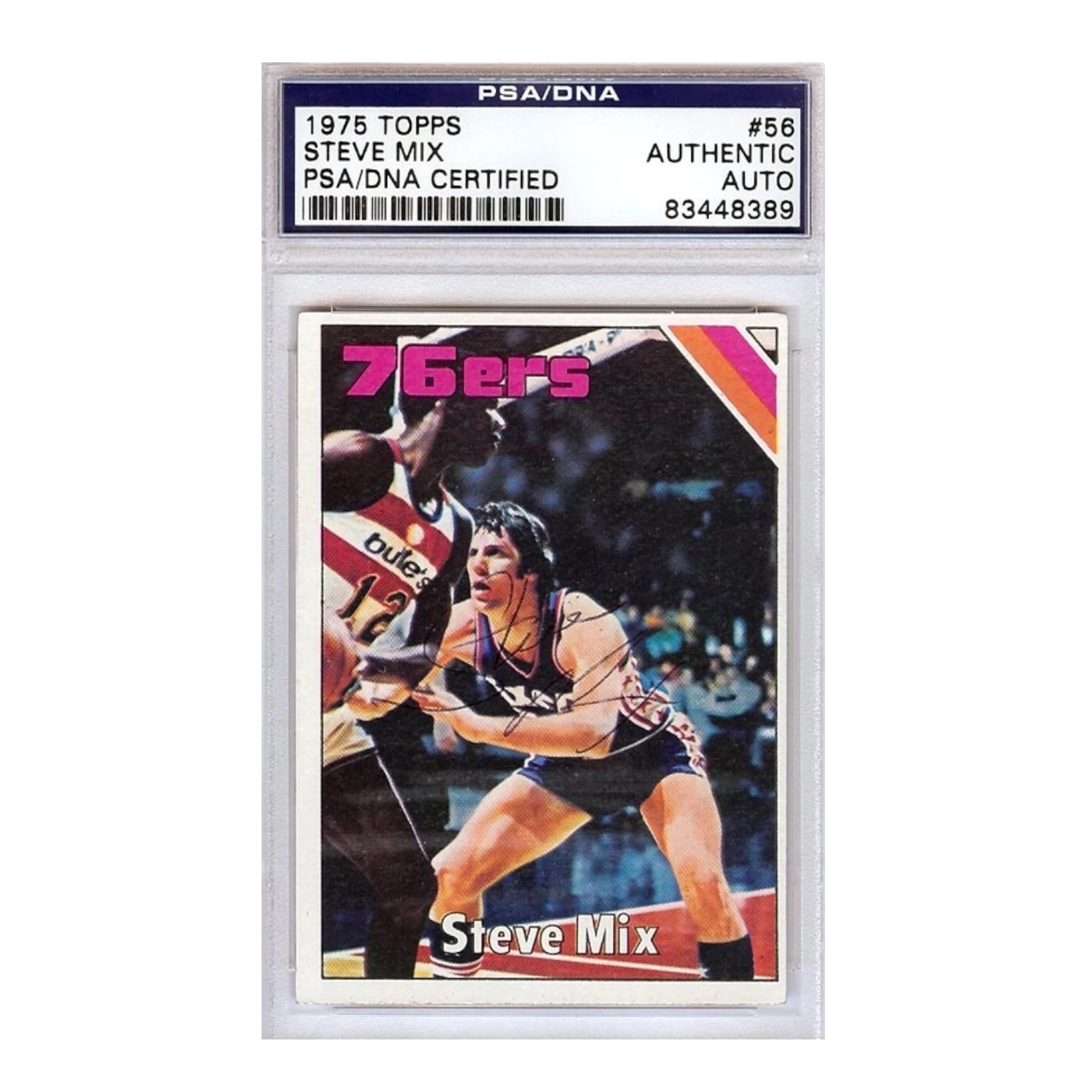 Steve Mix – Signerat Topps basketkort #56 från 1975 | Philadelphia 76ers | PSA/DNA