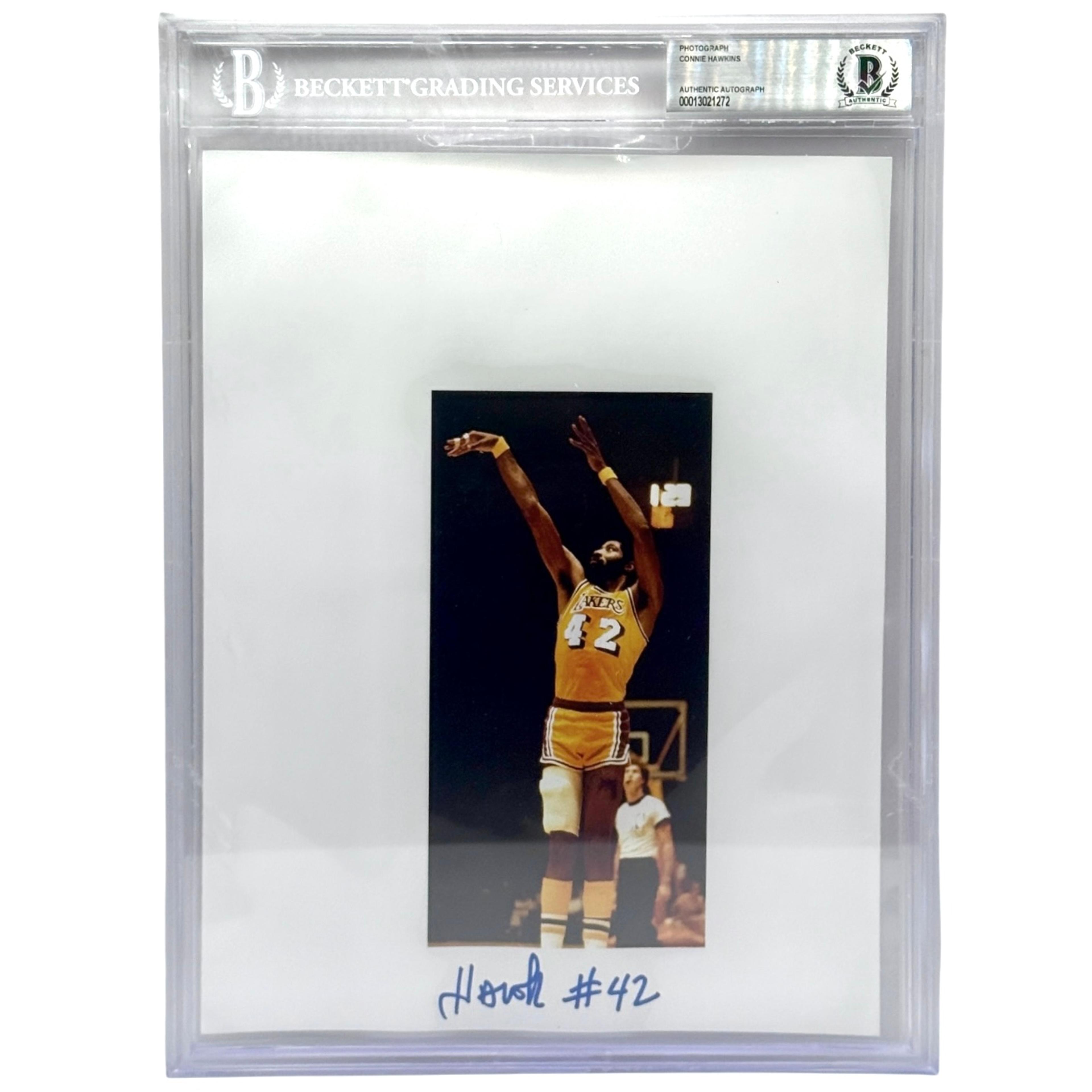 Connie Hawkins – Signerat foto 21,6 × 27,9 cm | Lakers Beckett