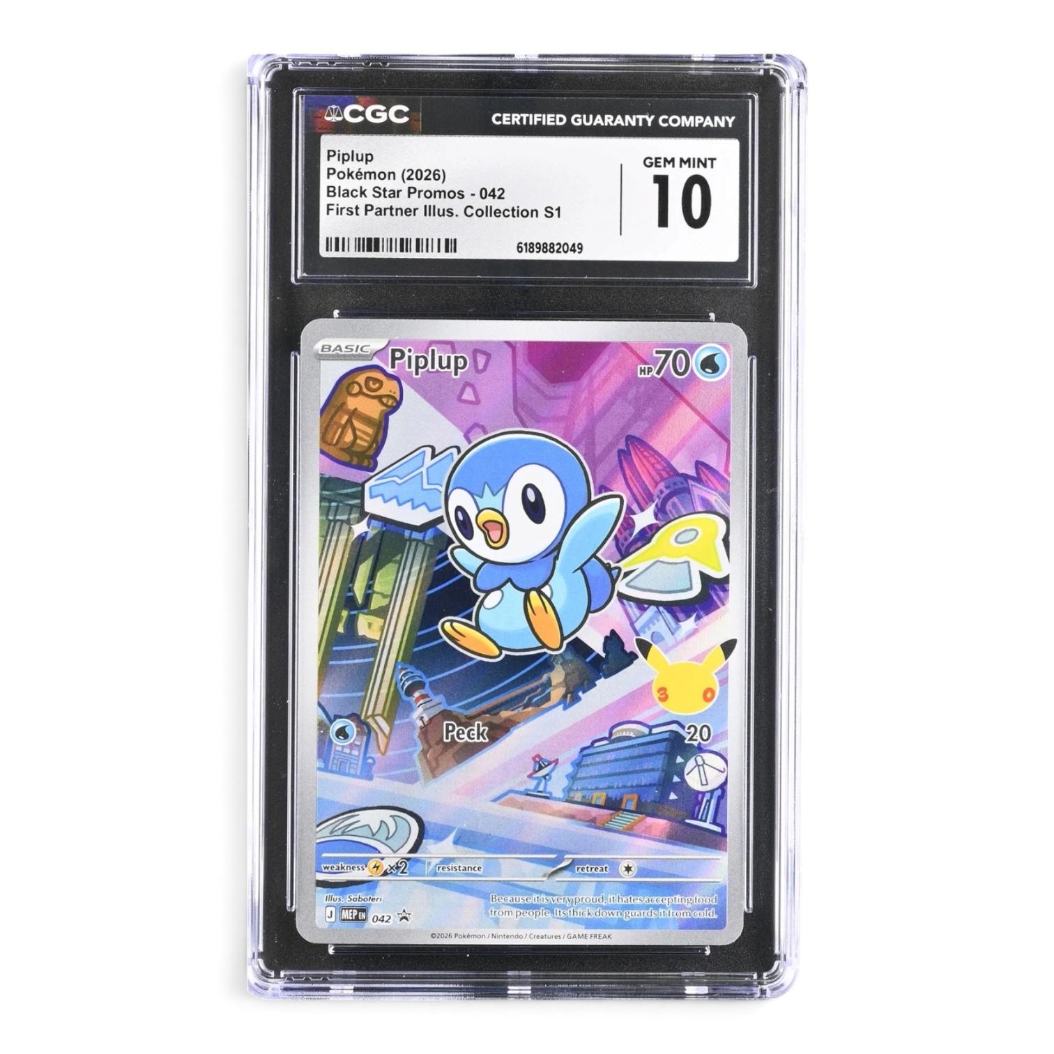 2026 Pokémon First Partner Illustration Collection #042 Piplup – CGC 10