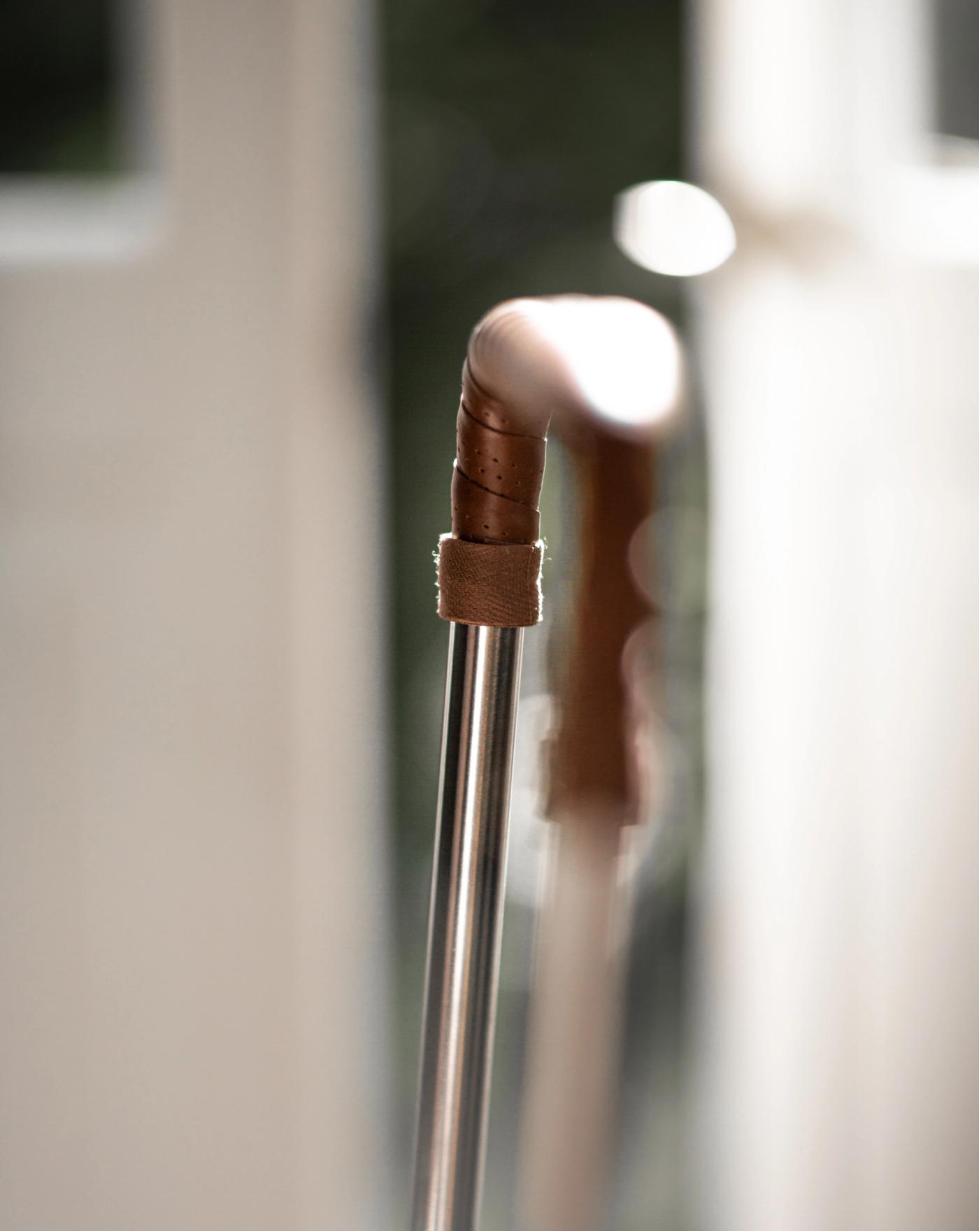 ÆRLIG molded oak trolley for indoor and outdoor use designed by Anker Bak