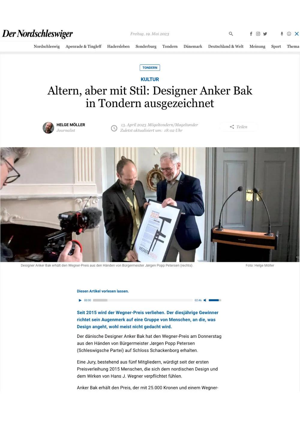 Page form Der Nordschleswiger