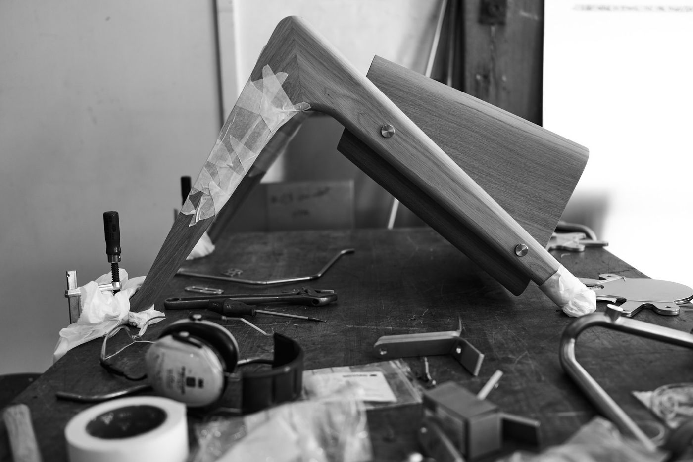 The process of SINDIG wooden walker in solid oak with designed by Anker Bak