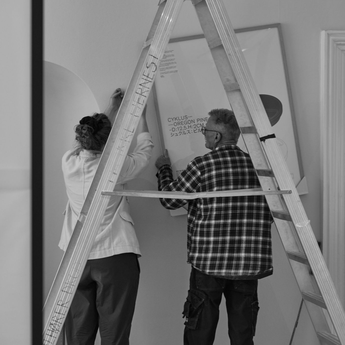 Behind-the-scenes photographs of the process behind the 'Renewed Dignity' exhibition at Ankerbak, documenting the creative work and preparation leading up to the display.