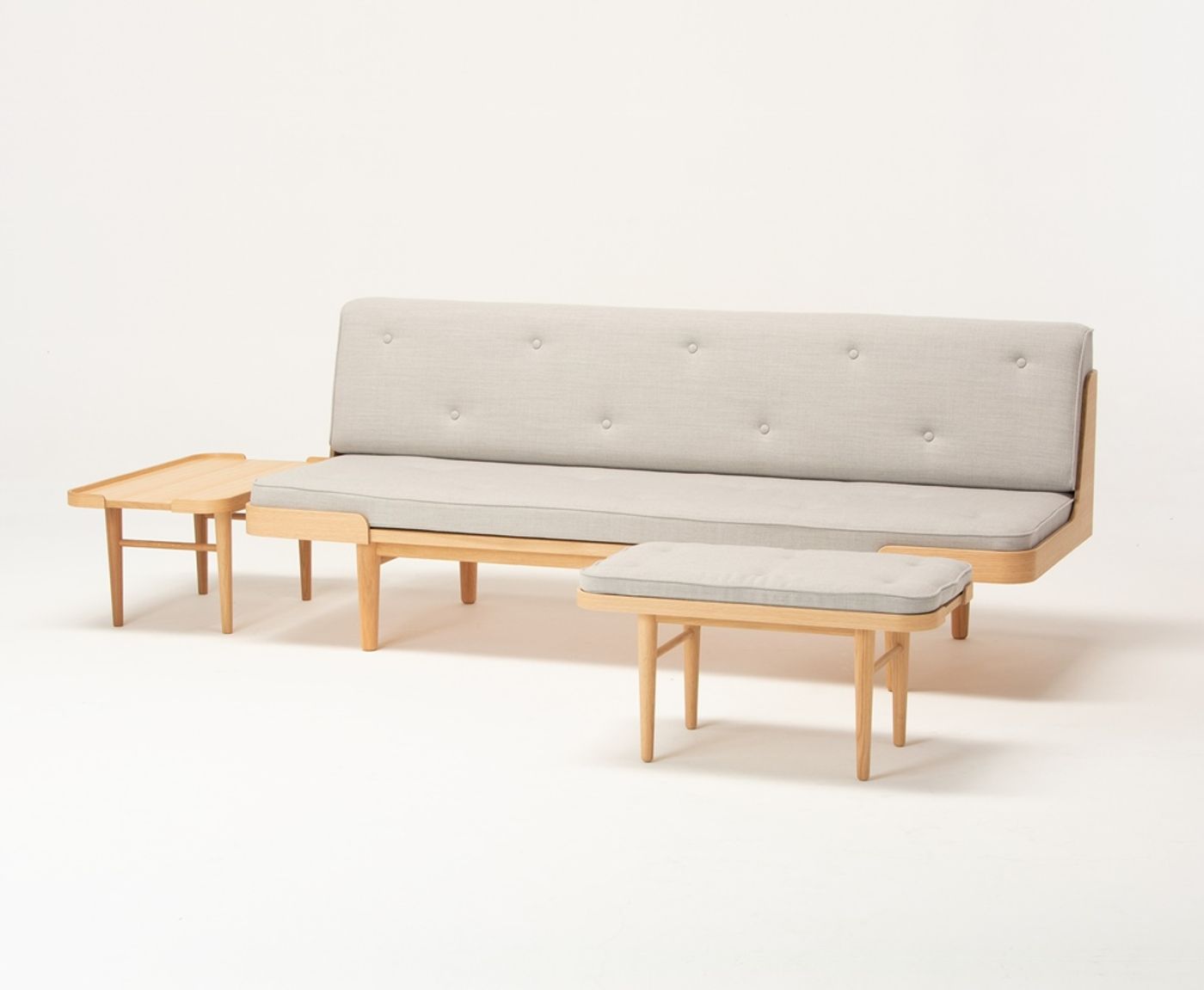 Indsande daybed, table and stool by Anker Bak for Takumi Kohgei