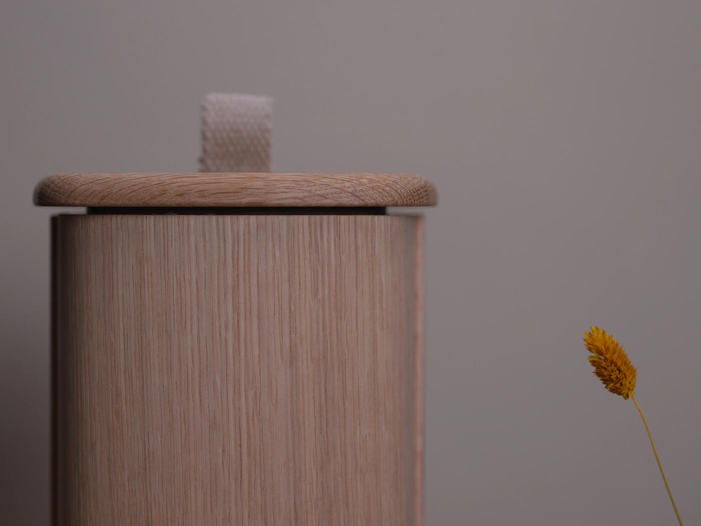 Wooden urn designed by Anker Bak for Fredahl Rydéns
