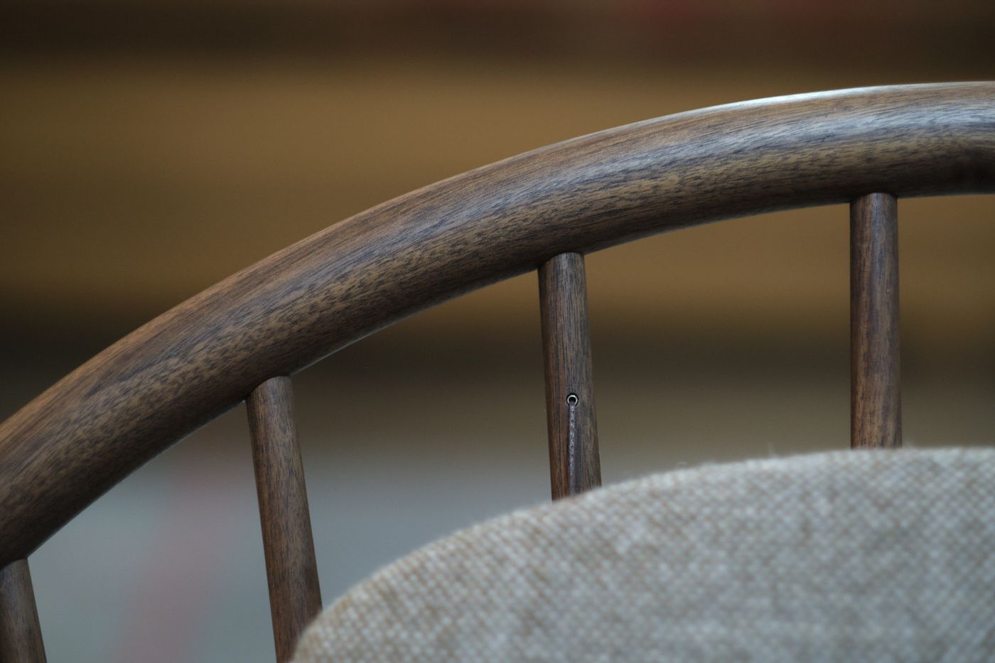 Kumo functional lounge chair in oak, wool and leather designed by Anker Bak for Miyazaki Chair Factory