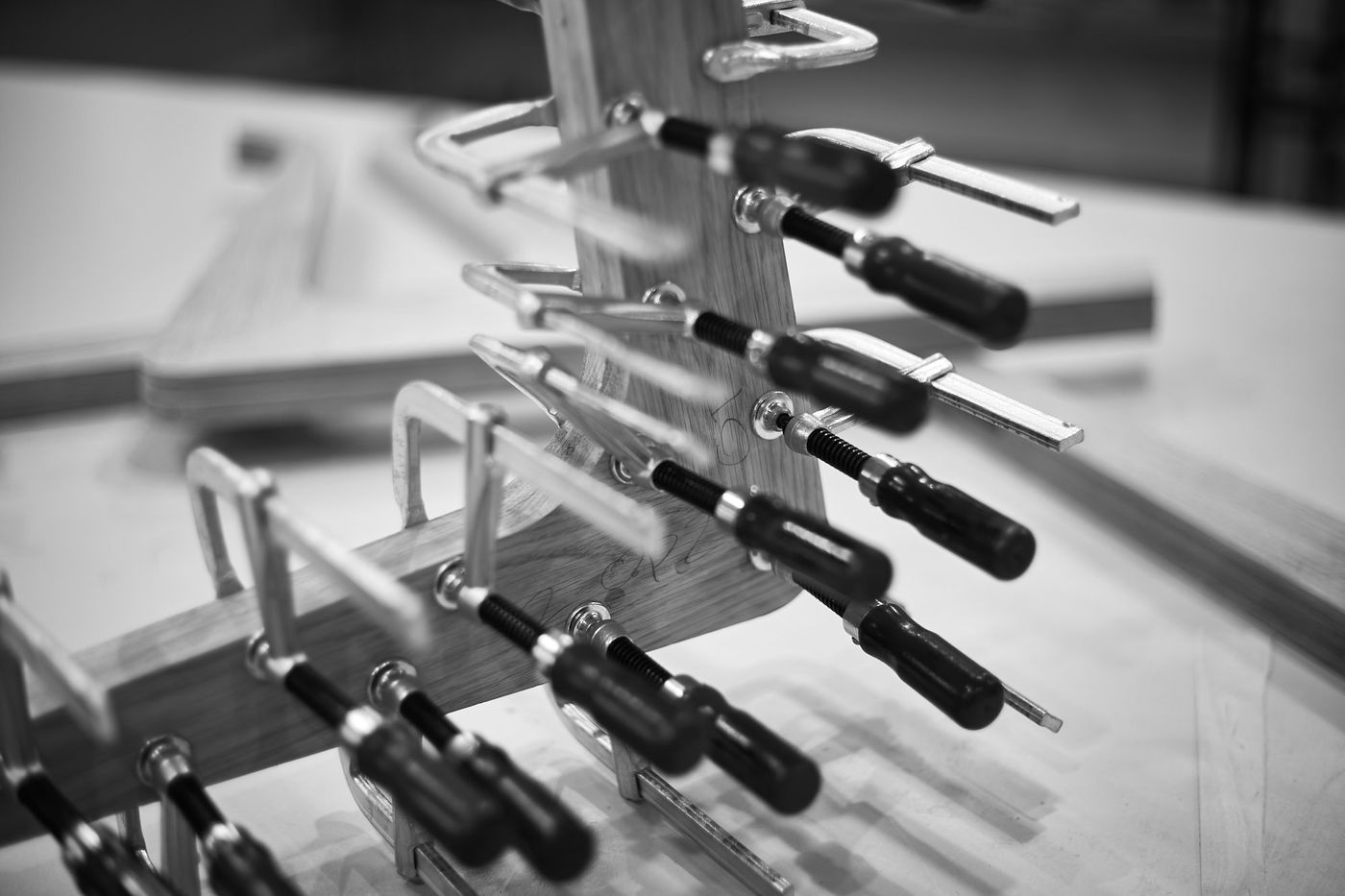 The process of SINDIG wooden walker in solid oak with designed by Anker Bak