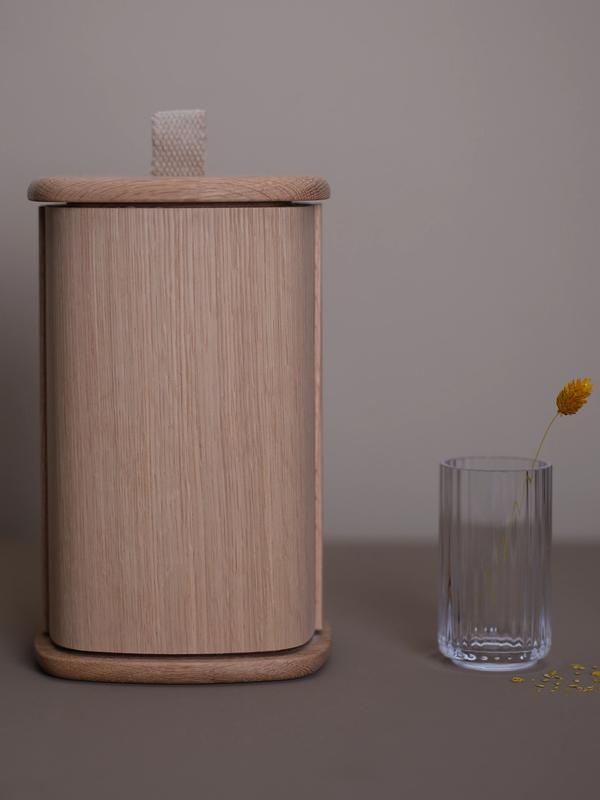 Wooden urn designed by Anker Bak for Fredahl Rydéns