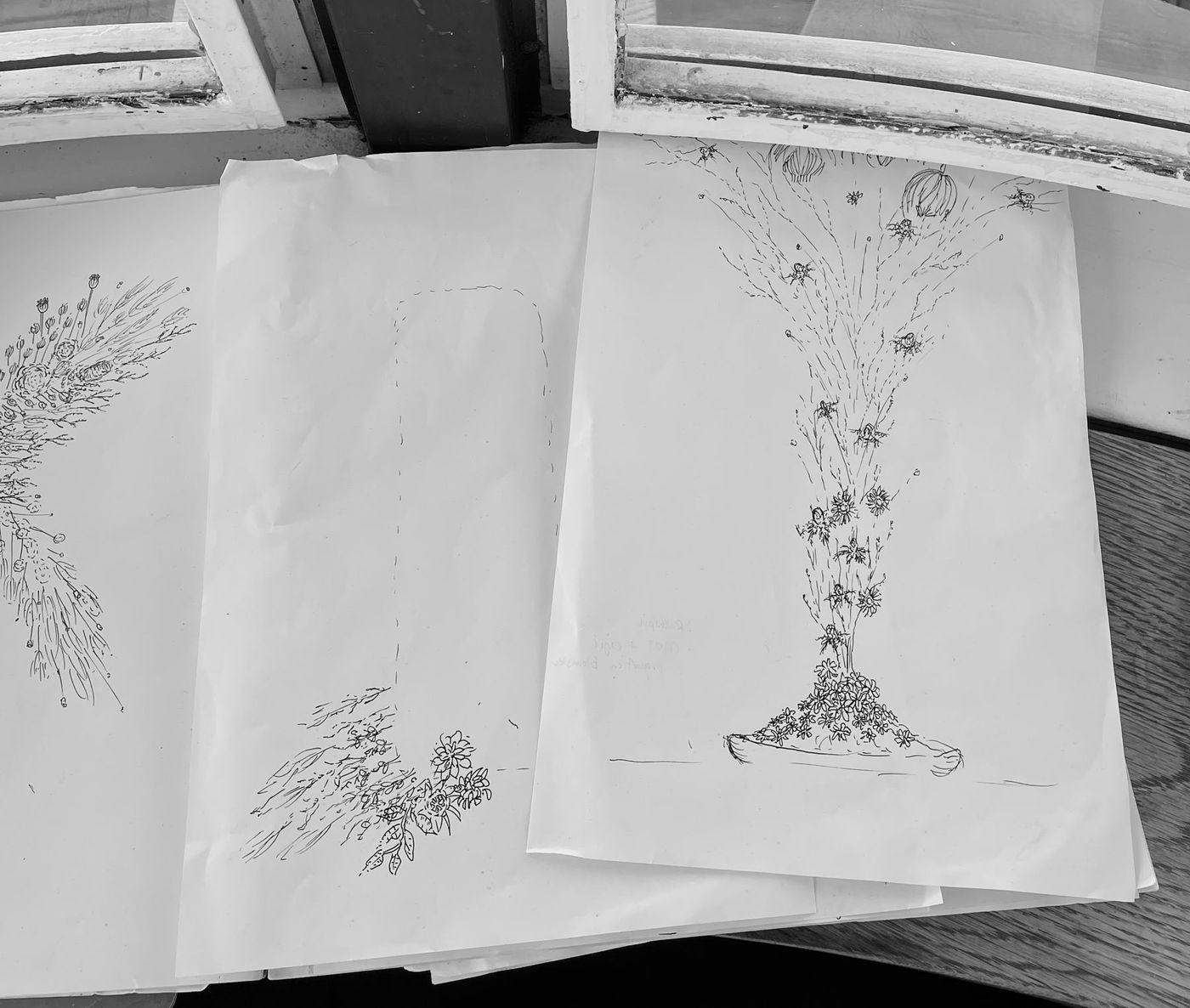 A photograph documenting the process behind the 'The Furniture We Need' exhibition at Ankerbak.
