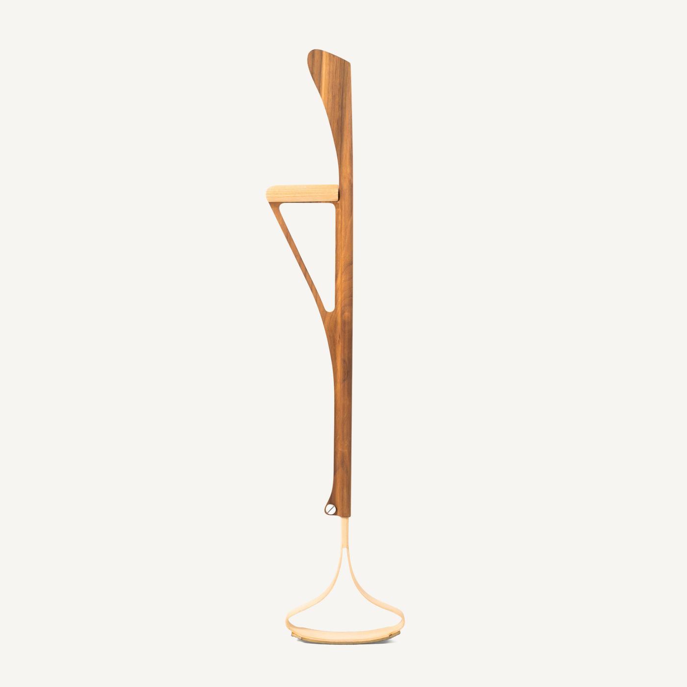 Lightweight molded-wood VÆRDIG rolling crutch by Anker Bak