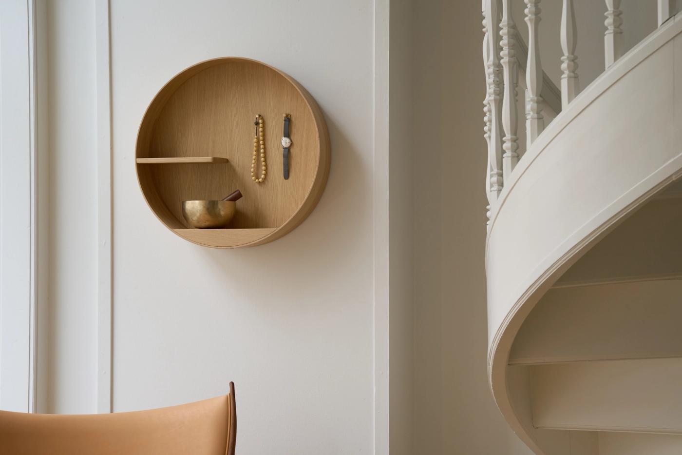 Modan memorial shelf Cyklus inspired by Japanese home altars, designed by Anker Bak