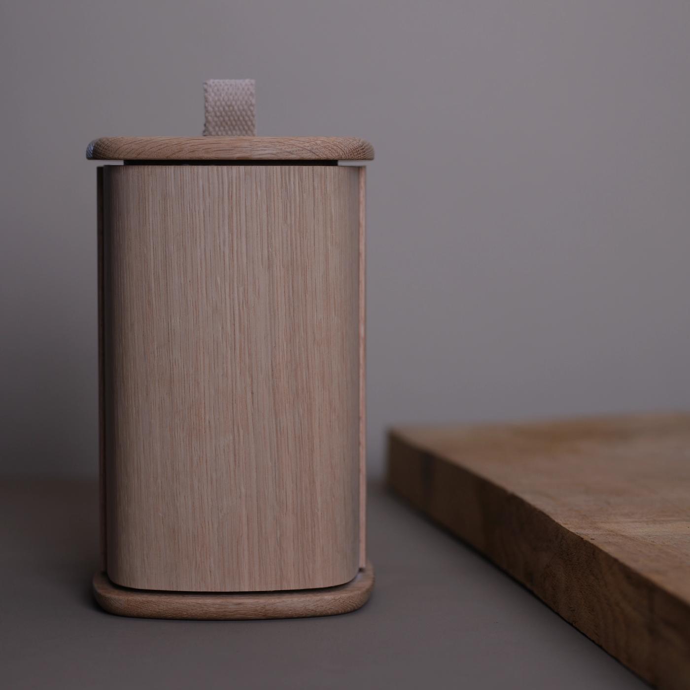 Wooden urn designed by Anker Bak for Fredahl Rydéns