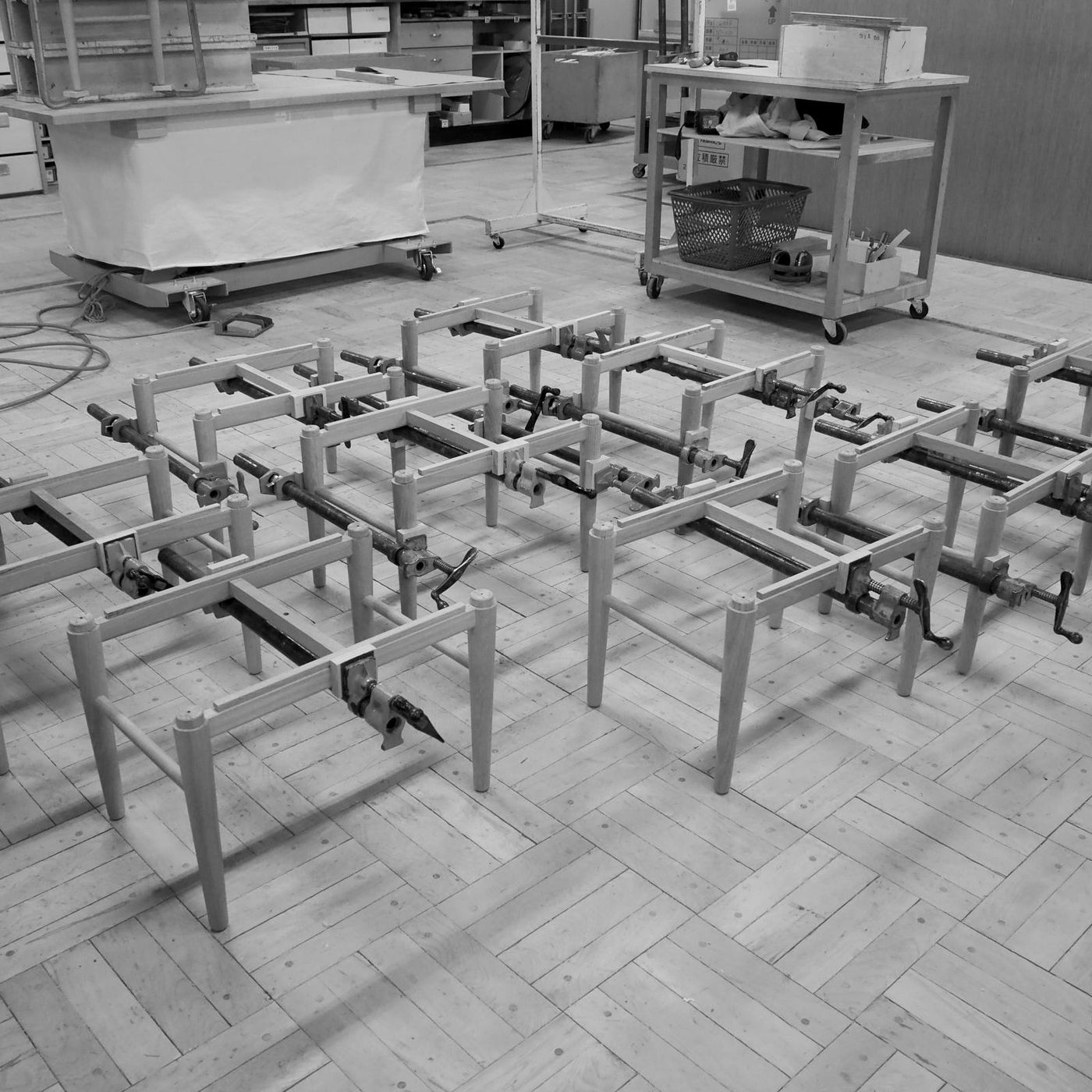 Process of Indsande oak daybed by Anker Bak for Takumi Kohgei