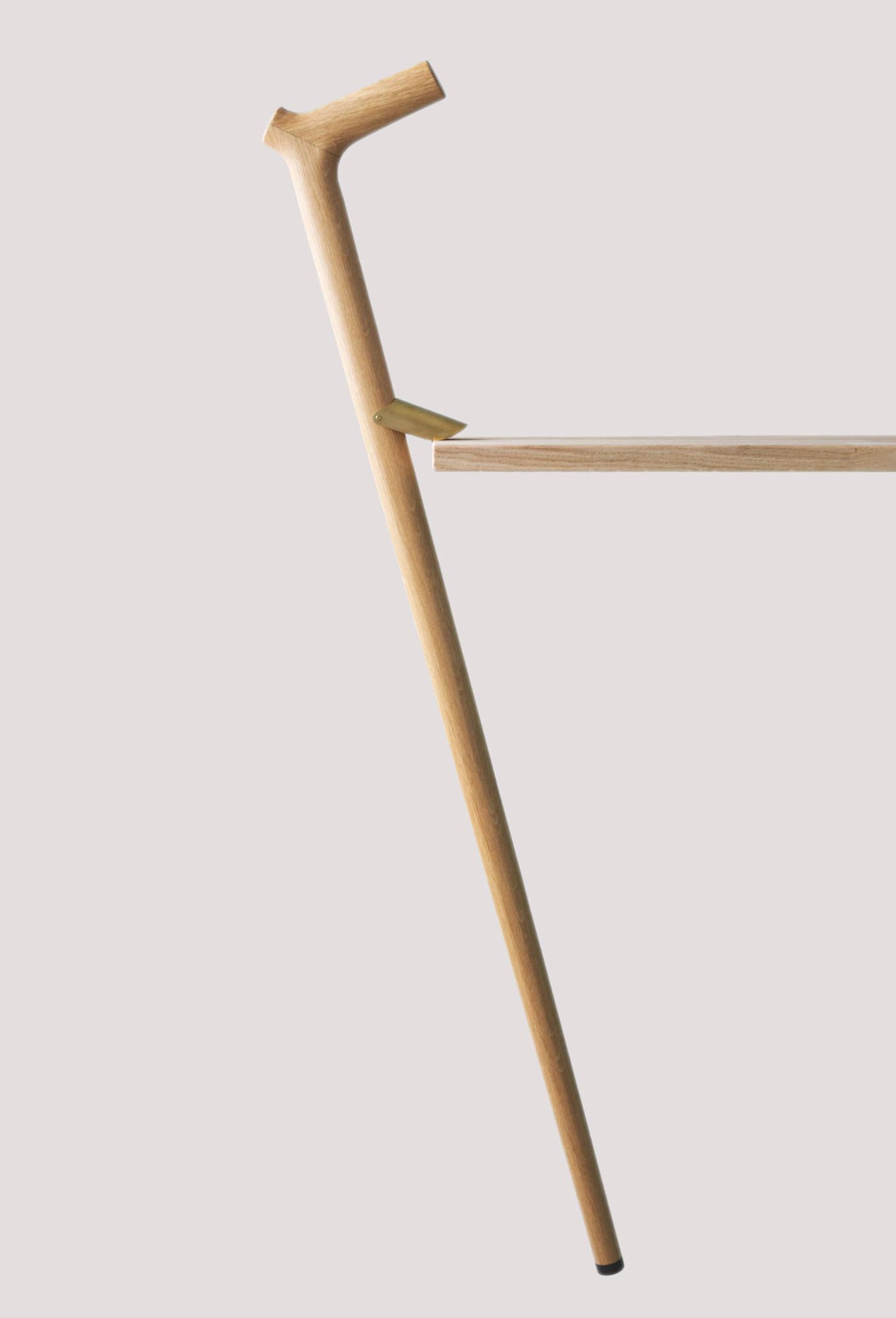 Nyttig functional oak cane with ergonomic handle designed by Anker Bak