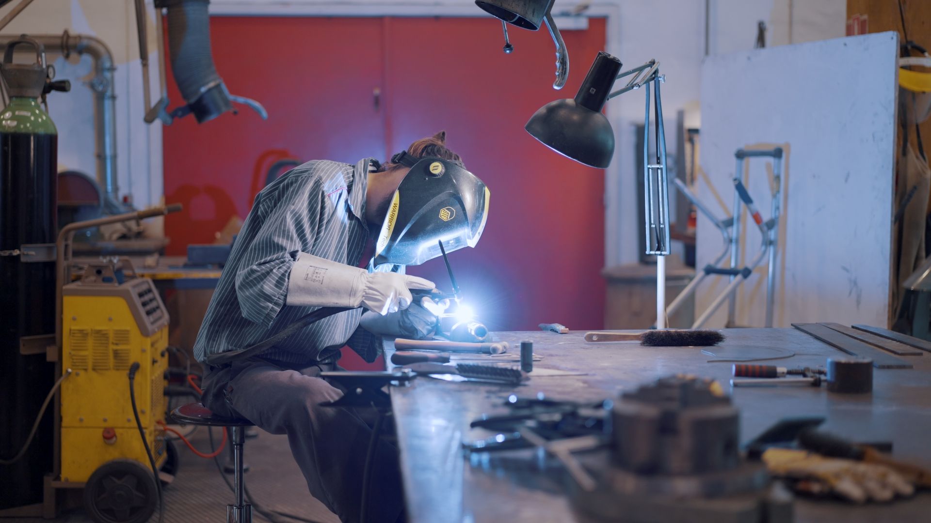 Designer Anker Bak welding.