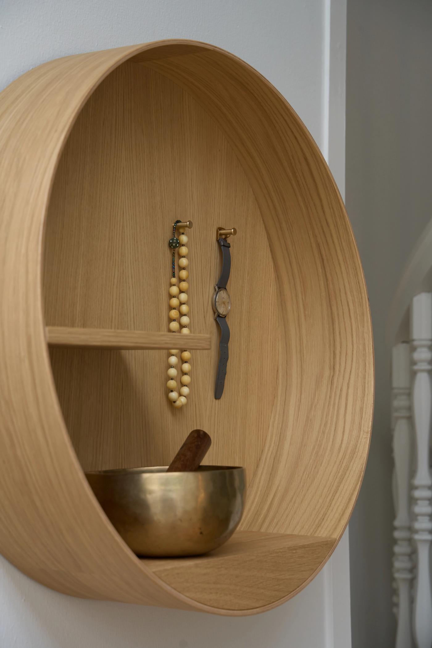 Modan memorial shelf Cyklus inspired by Japanese home altars, designed by Anker Bak