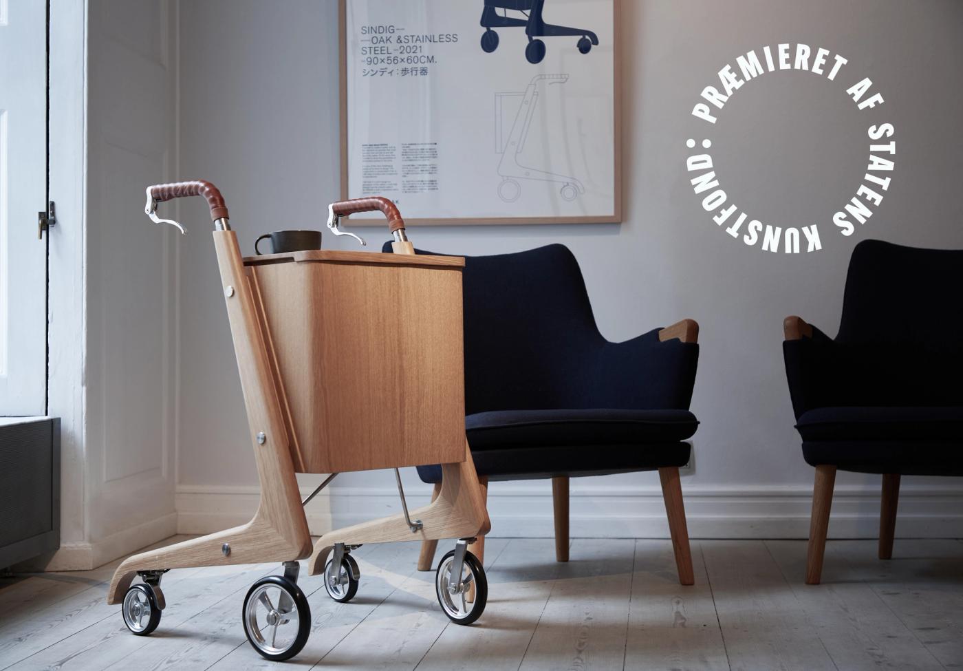 Picture of designer Anker Bak’s rollator at his exhibition Renewed Dignity