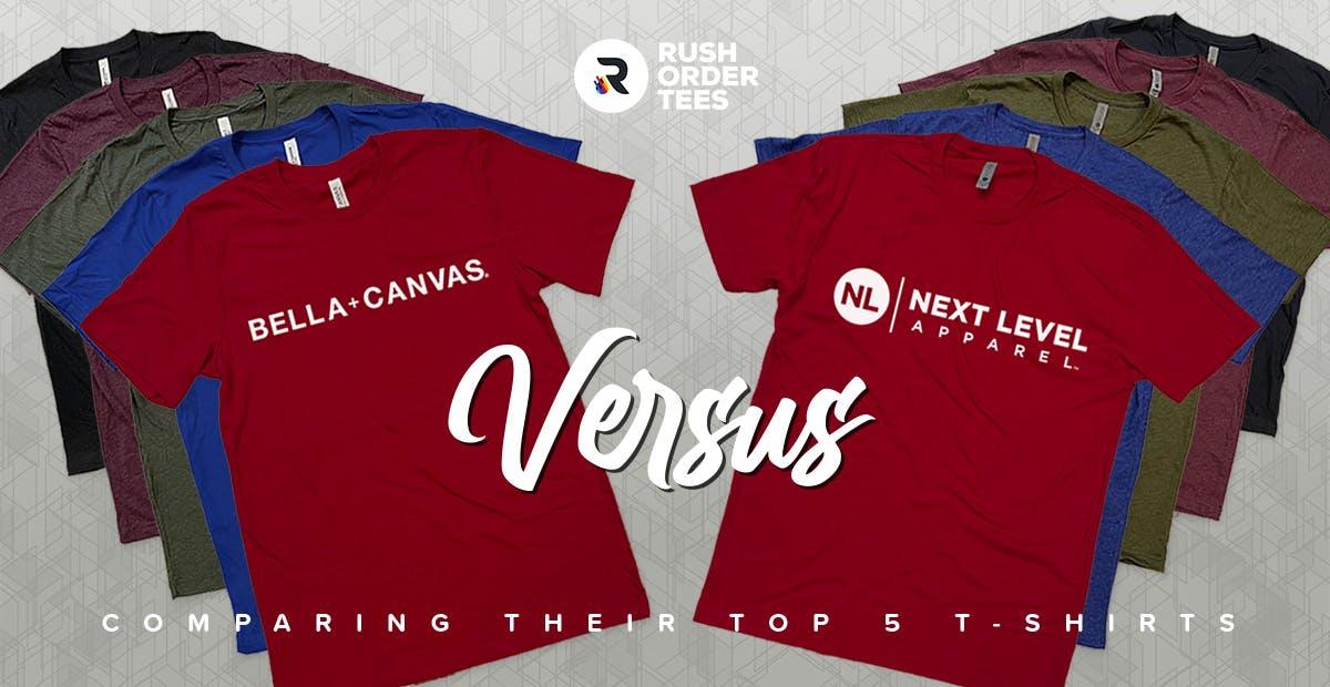 Preview image for Bella+Canvas vs. Next Level: Comparing Their Top 5 Tees