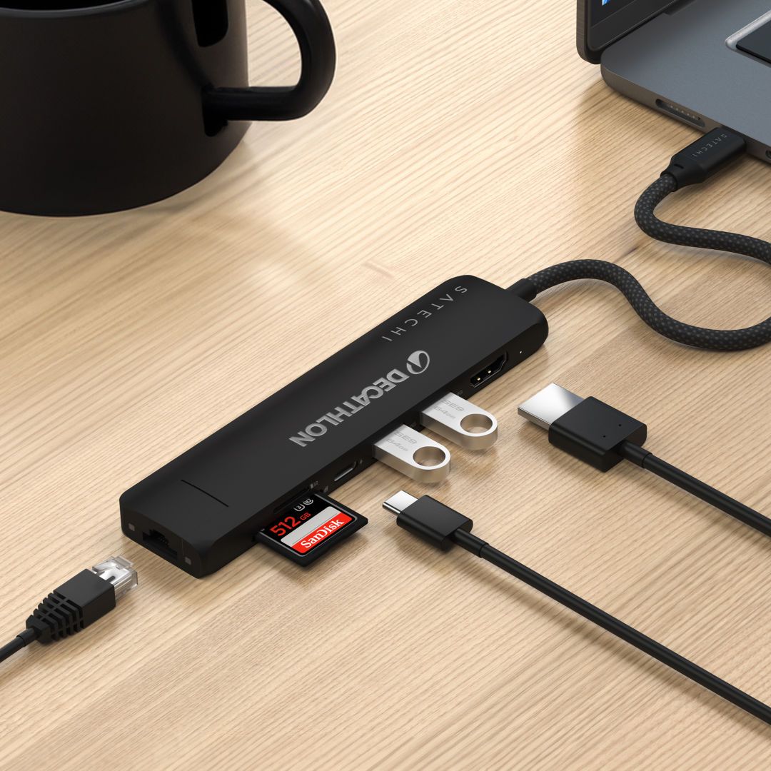 Custom SATECHI 7-in-1 USB-C Slim Multiport Adapter w/Ethernet
