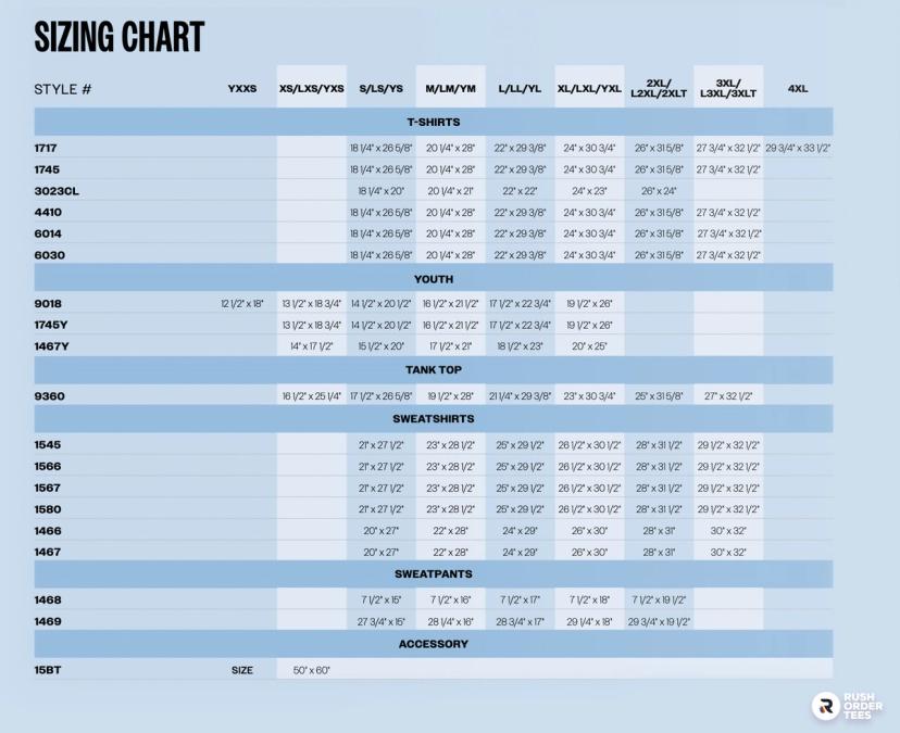 Comfort Colors Size & Fit Guide