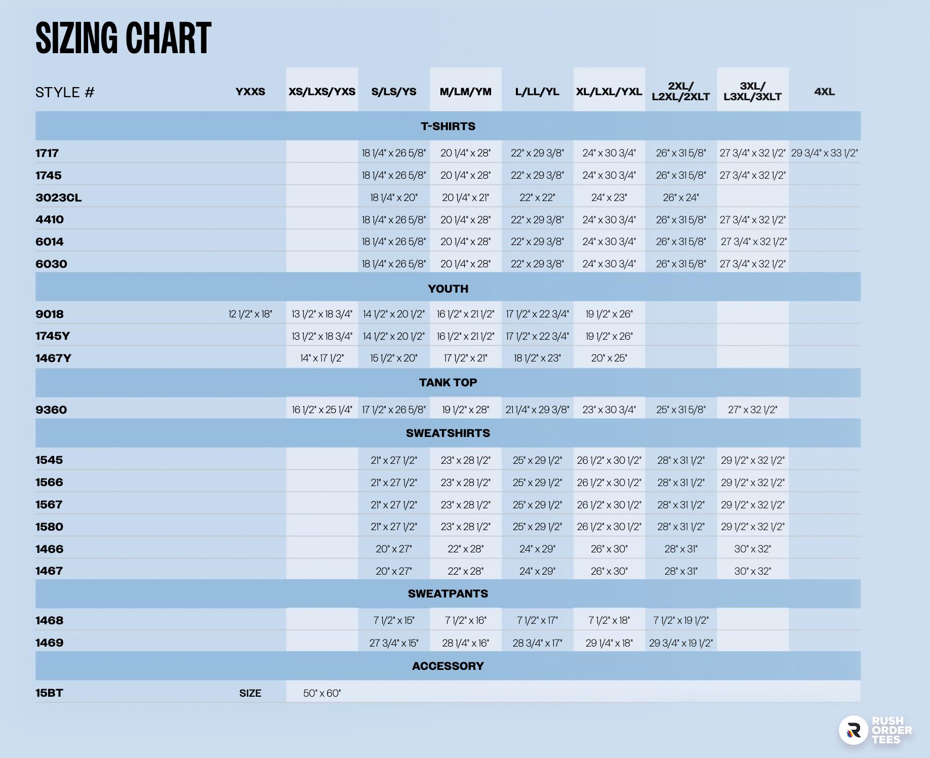 Comfort Colors Size & Fit Guide